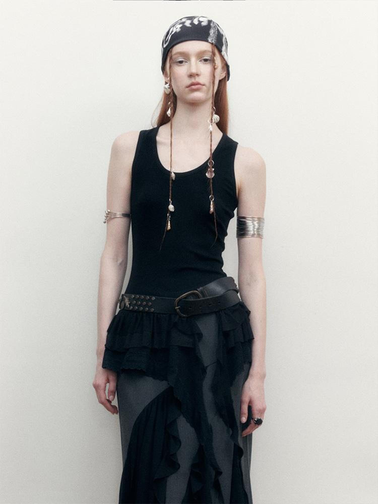 AnnoMundi Lace Weave Silk Like Print Scarf Bandana