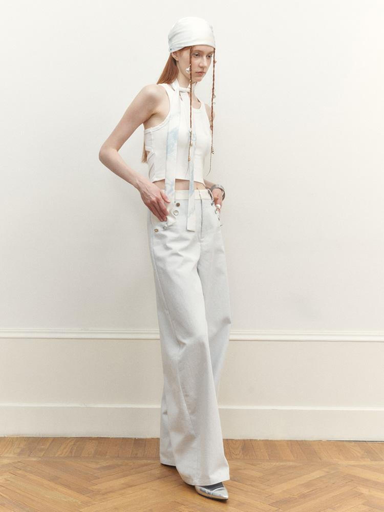 AnnoMundi Lace Weave Silk Like Print Scarf Bandana