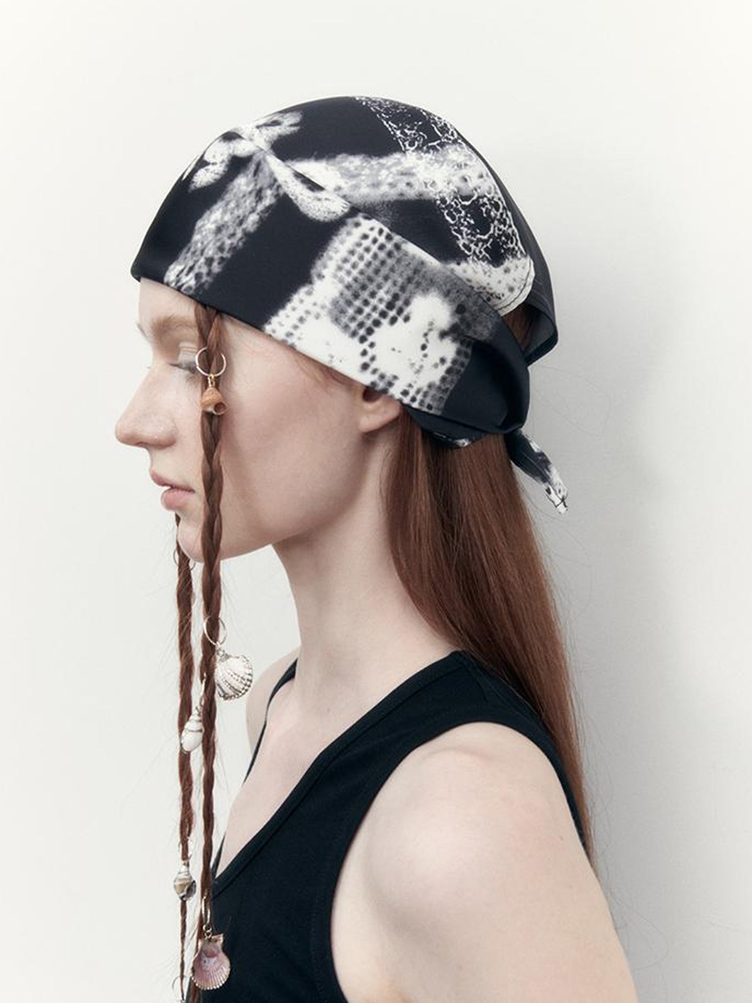 AnnoMundi Lace Weave Silk Like Print Scarf Bandana