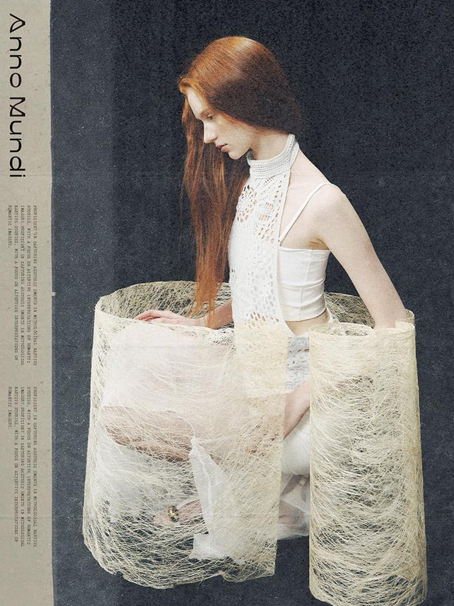 AnnoMundi Lacework Lattice Halter Top V-Neck T-Shirt Long Sleeve