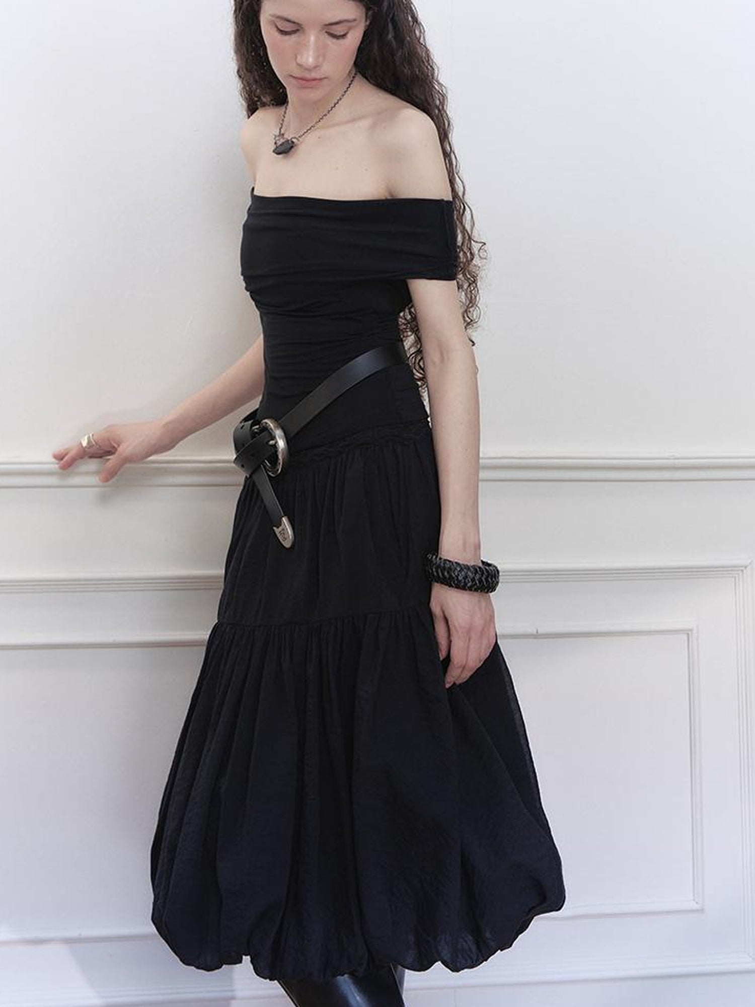 AnnoMundi Layered Floral Tulle Midi Skirt