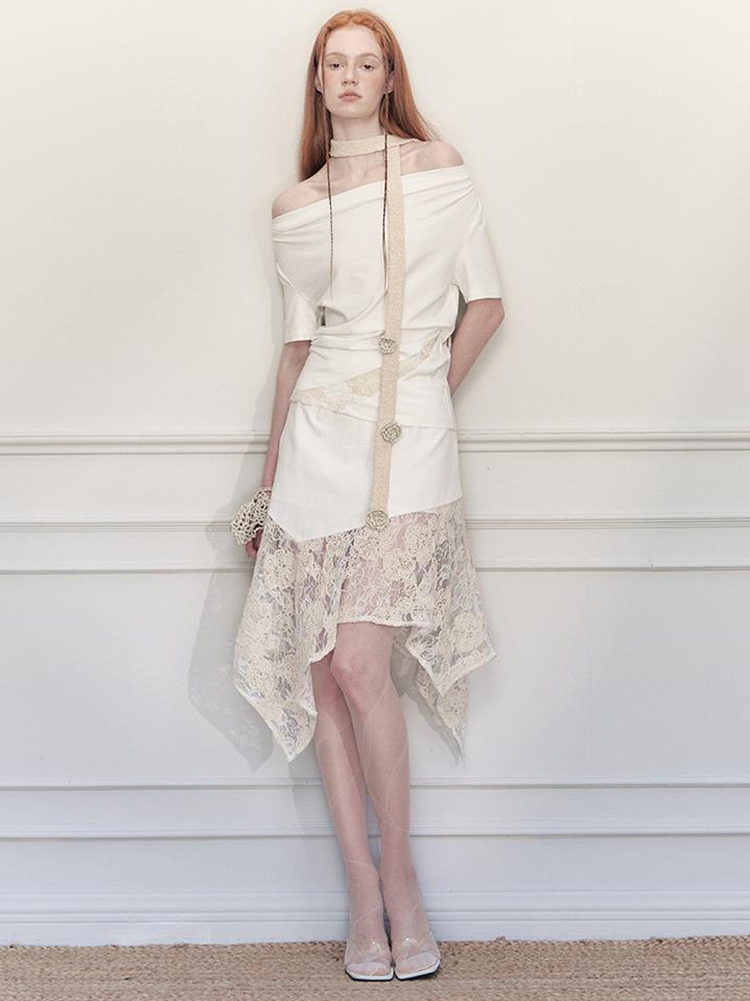 AnnoMundi Layered Lace Asymmetrical A Line Skirt