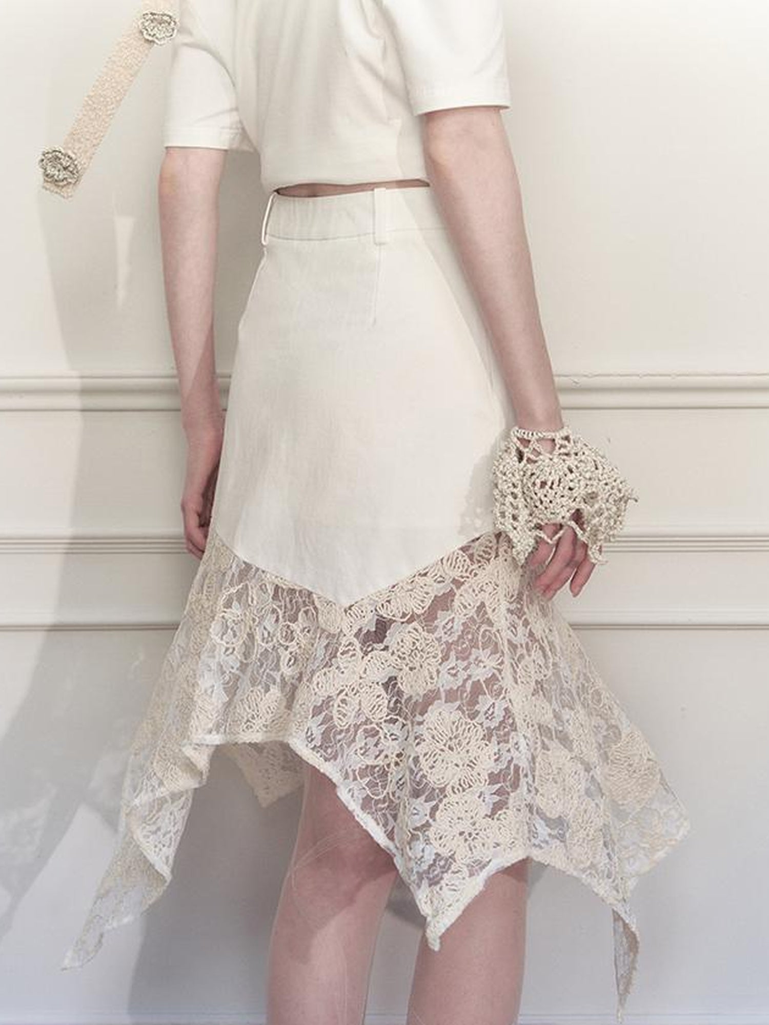 AnnoMundi Layered Lace Asymmetrical A Line Skirt