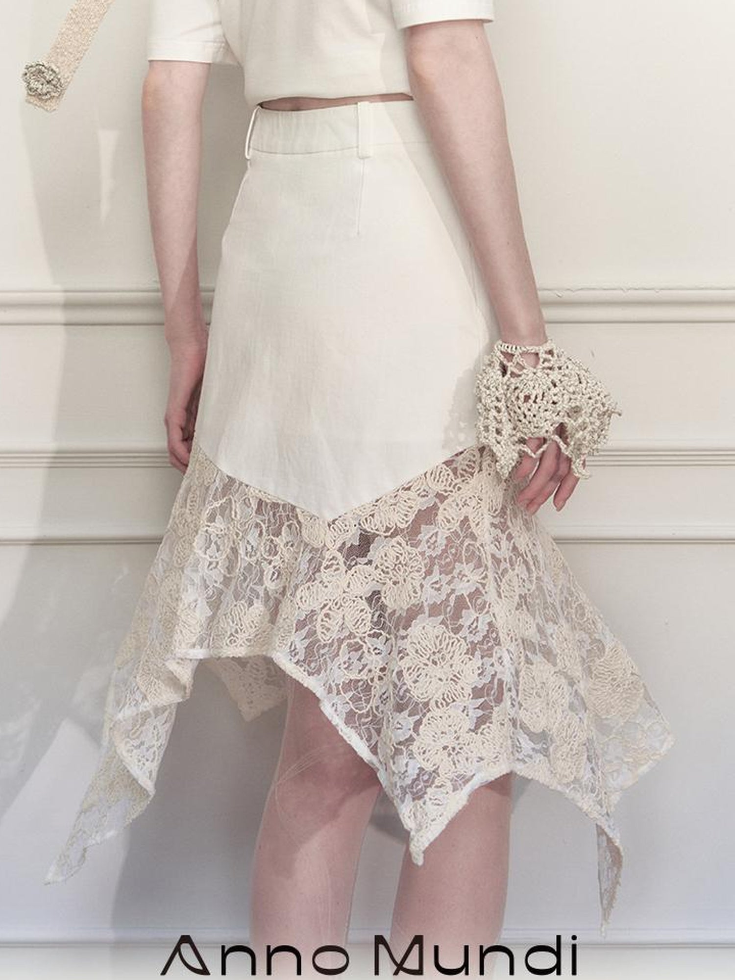 AnnoMundi Layered Lace Asymmetrical A Line Skirt