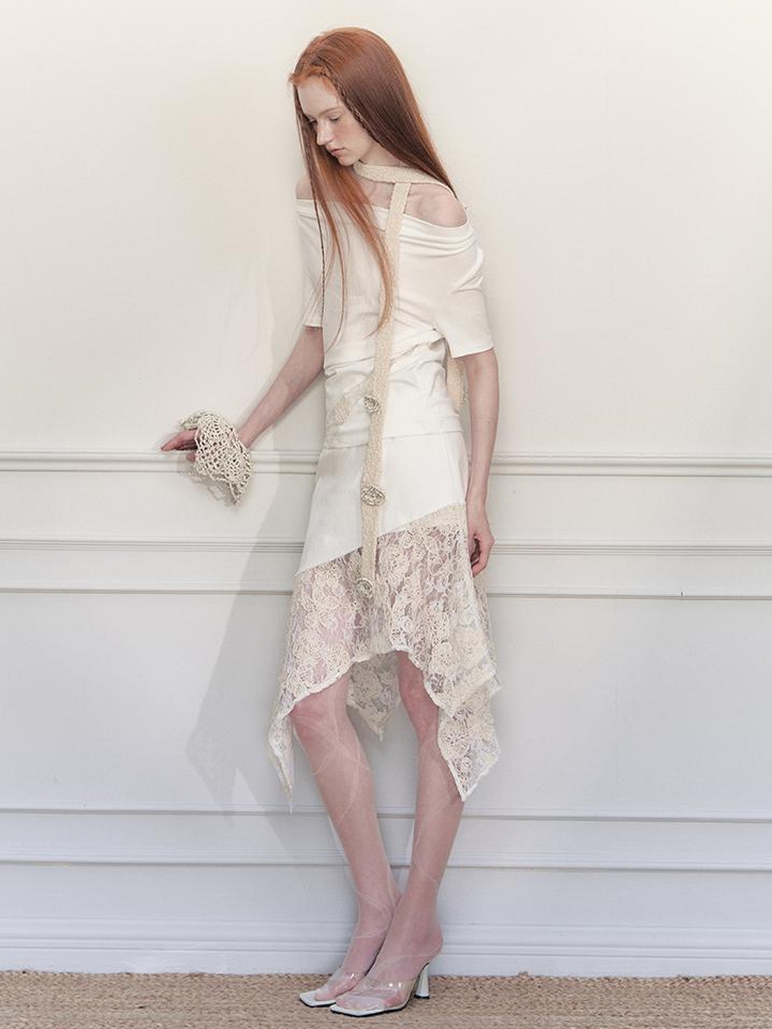 AnnoMundi Layered Lace Asymmetrical A Line Skirt