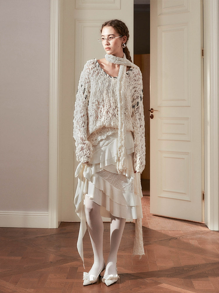 AnnoMundi_Layered_Lace_Bow_Tie_Asymmetric_Hem_Skirt_MISSTT
