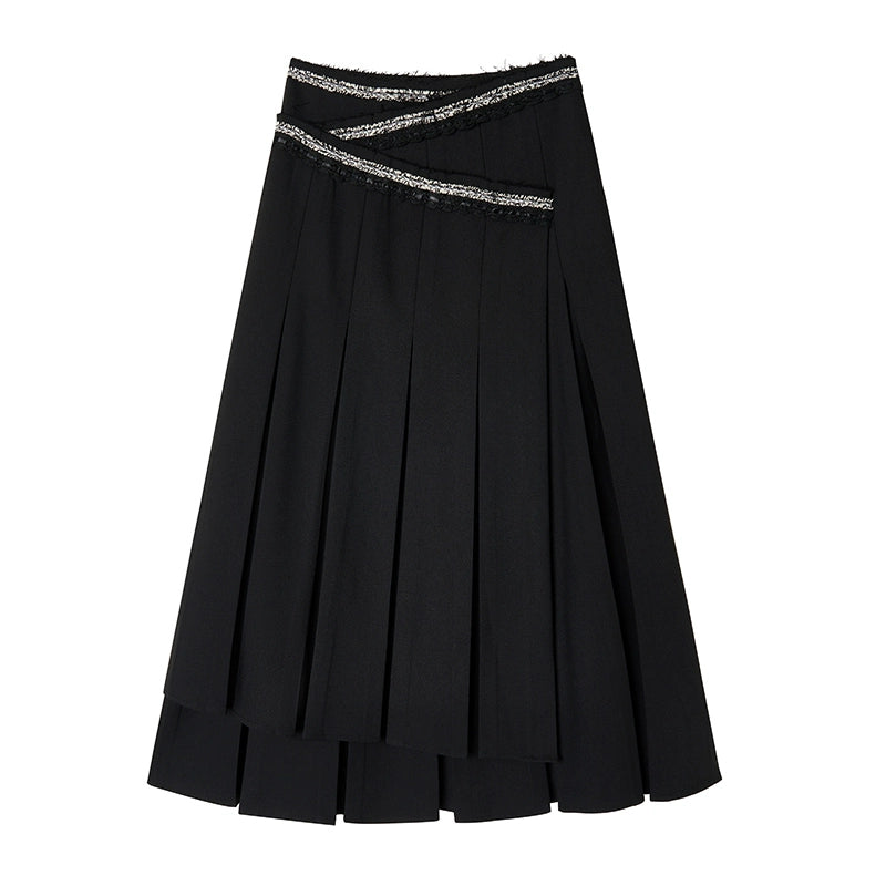 AnnoMundi_Layered_Pleated_Midi_Skirt_High_Waist_A_Line_Black_MISSTT