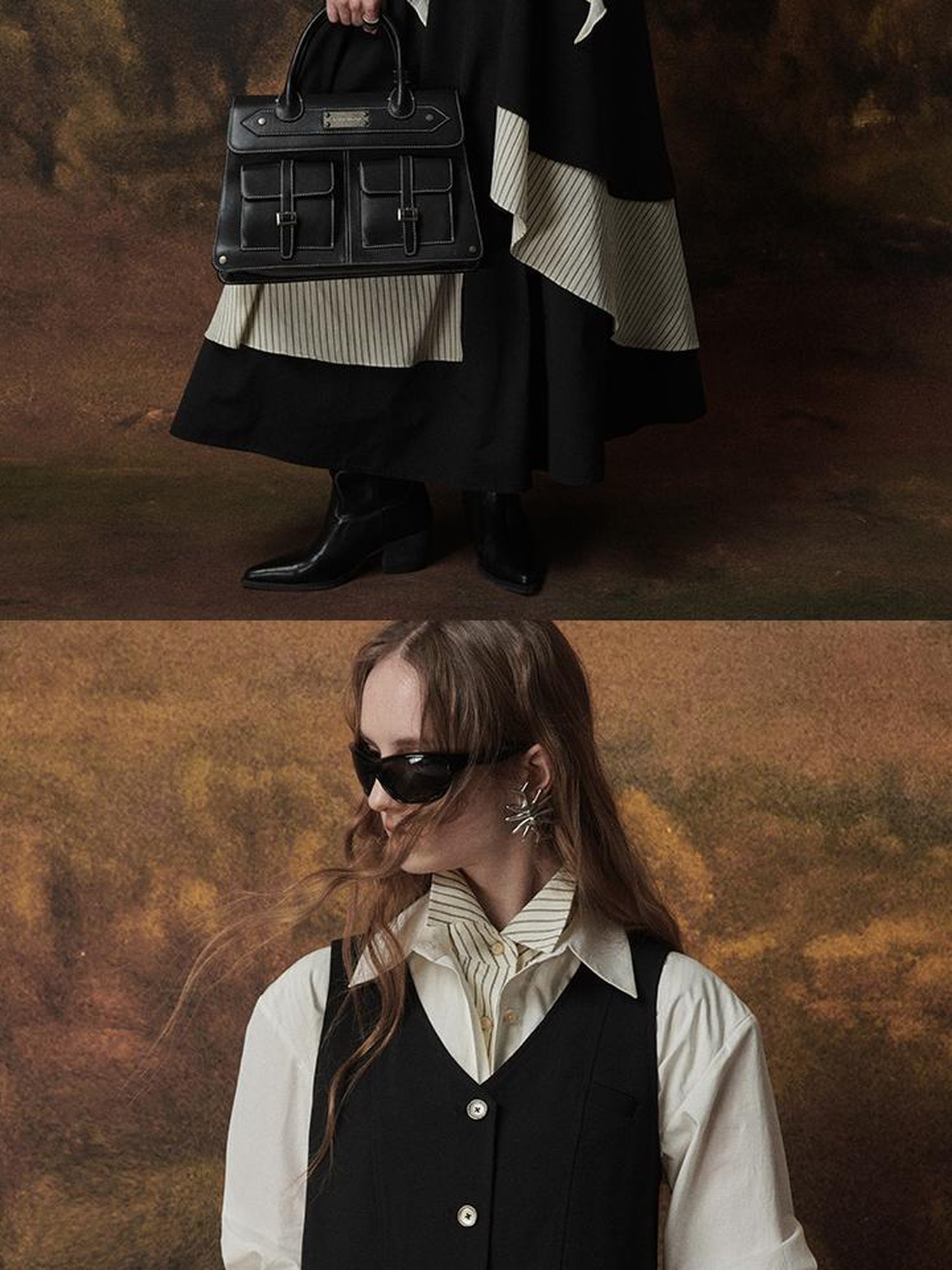 AnnoMundi Layered Shadow Black French Dress