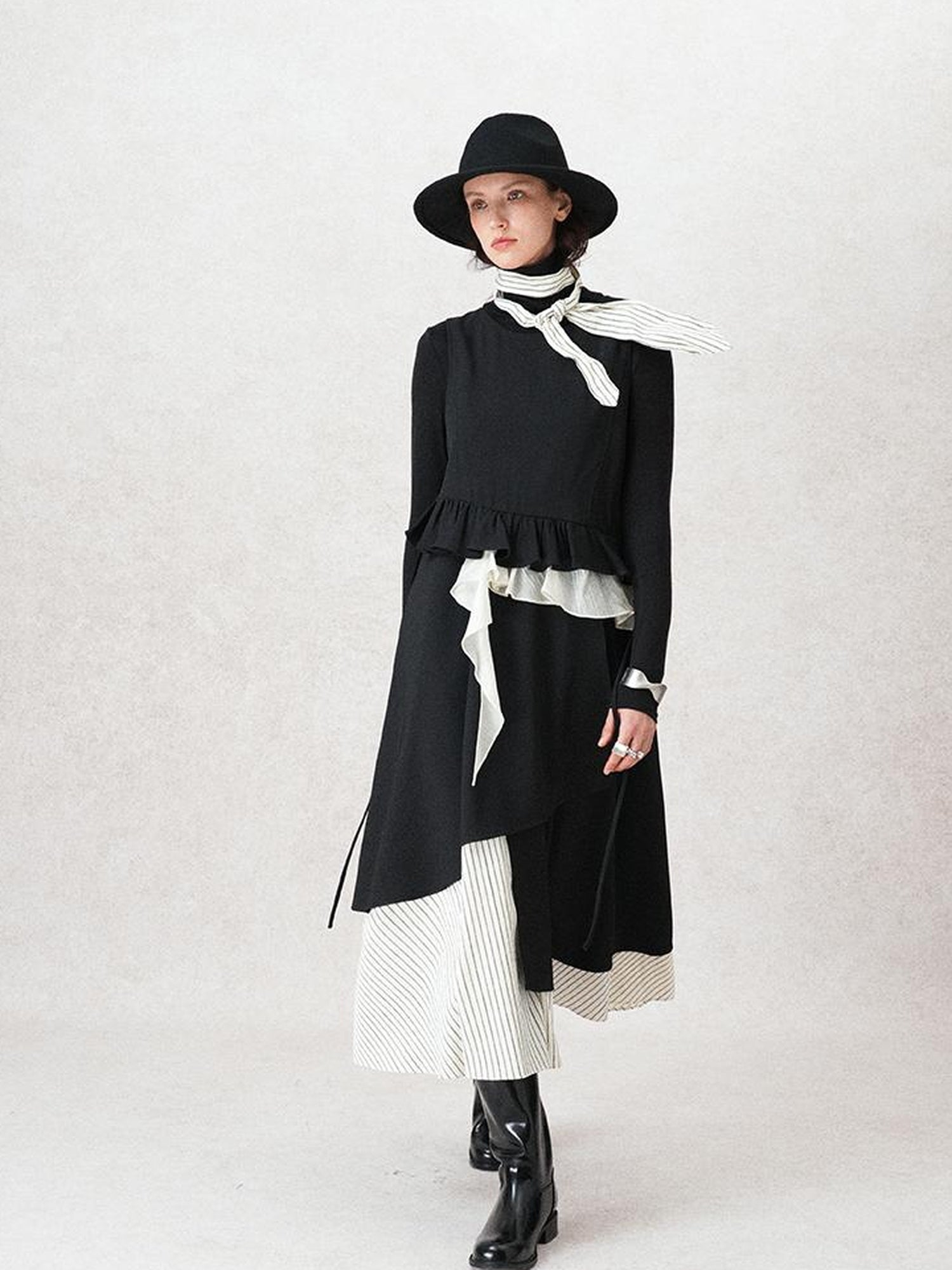 AnnoMundi Layered Shadow Black French Dress