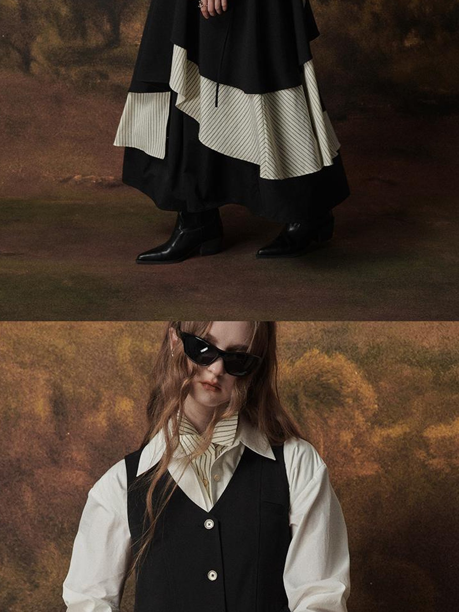 AnnoMundi Layered Shadow Black French Dress