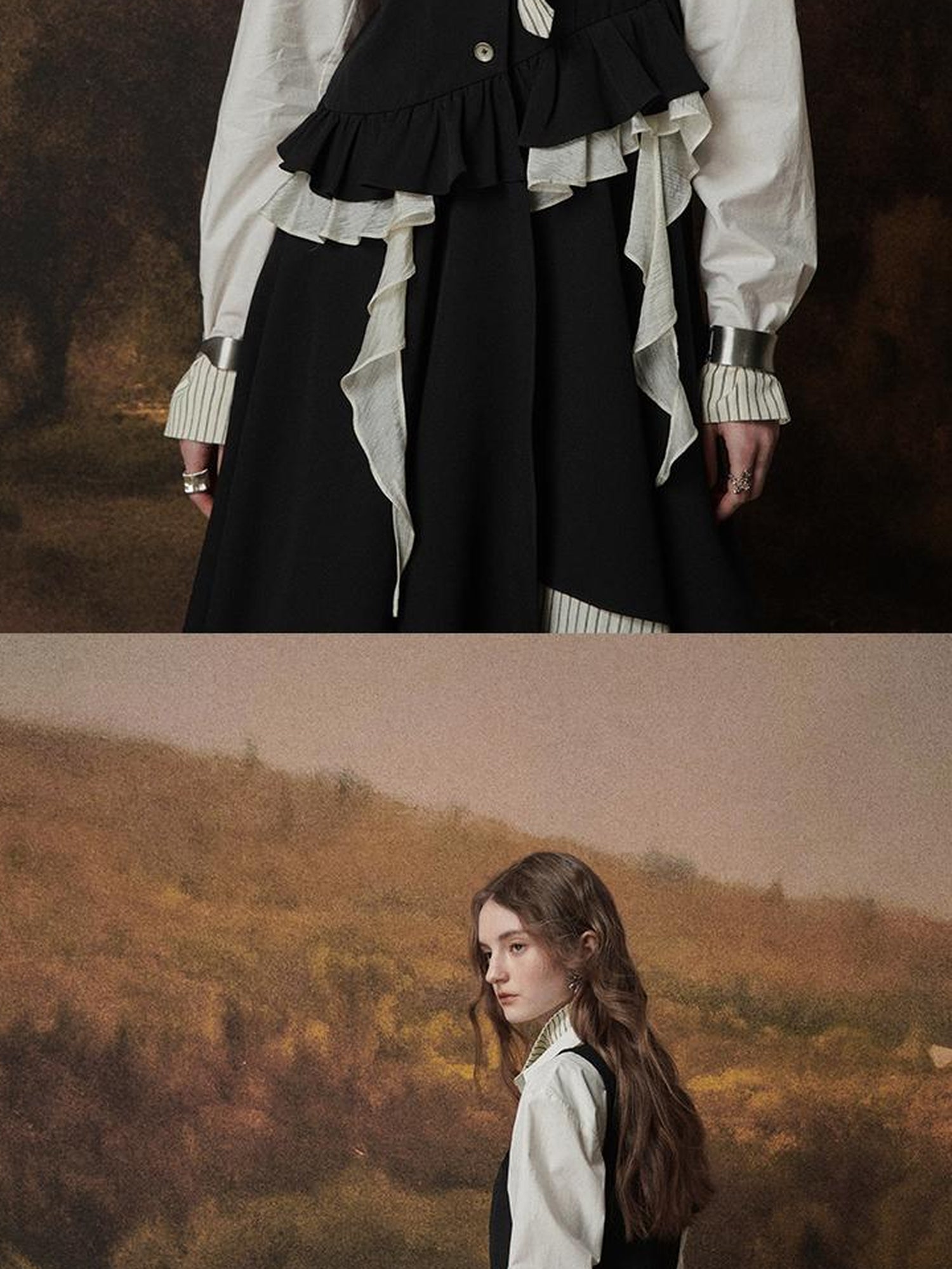 AnnoMundi Layered Shadow Black French Dress