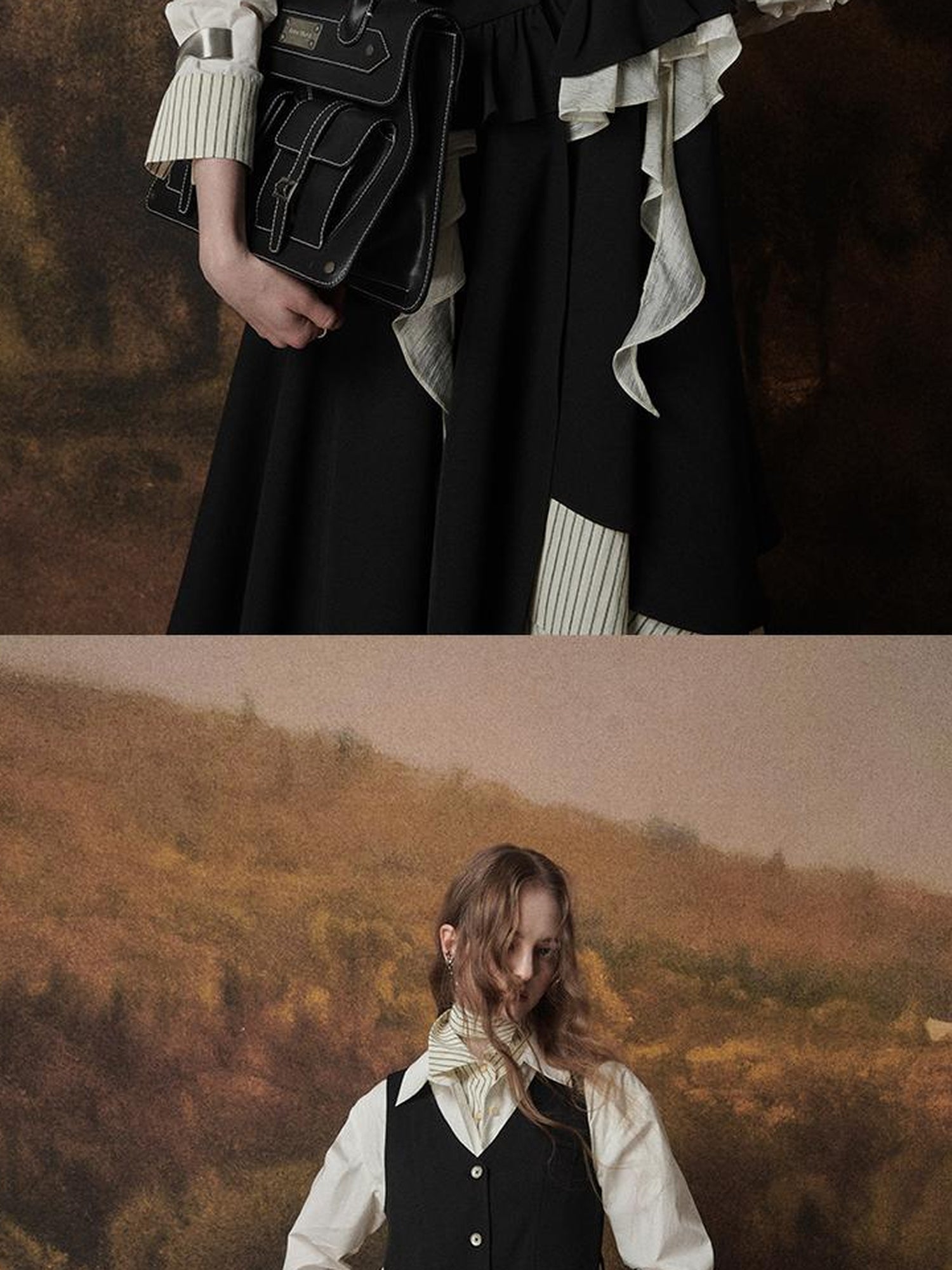 AnnoMundi Layered Shadow Black French Dress