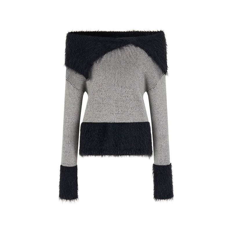 AnnoMundi_Lazy_Drape_Long_Hair_Faux_Mink_Trimmed_Knit_Sweater_MISSTT