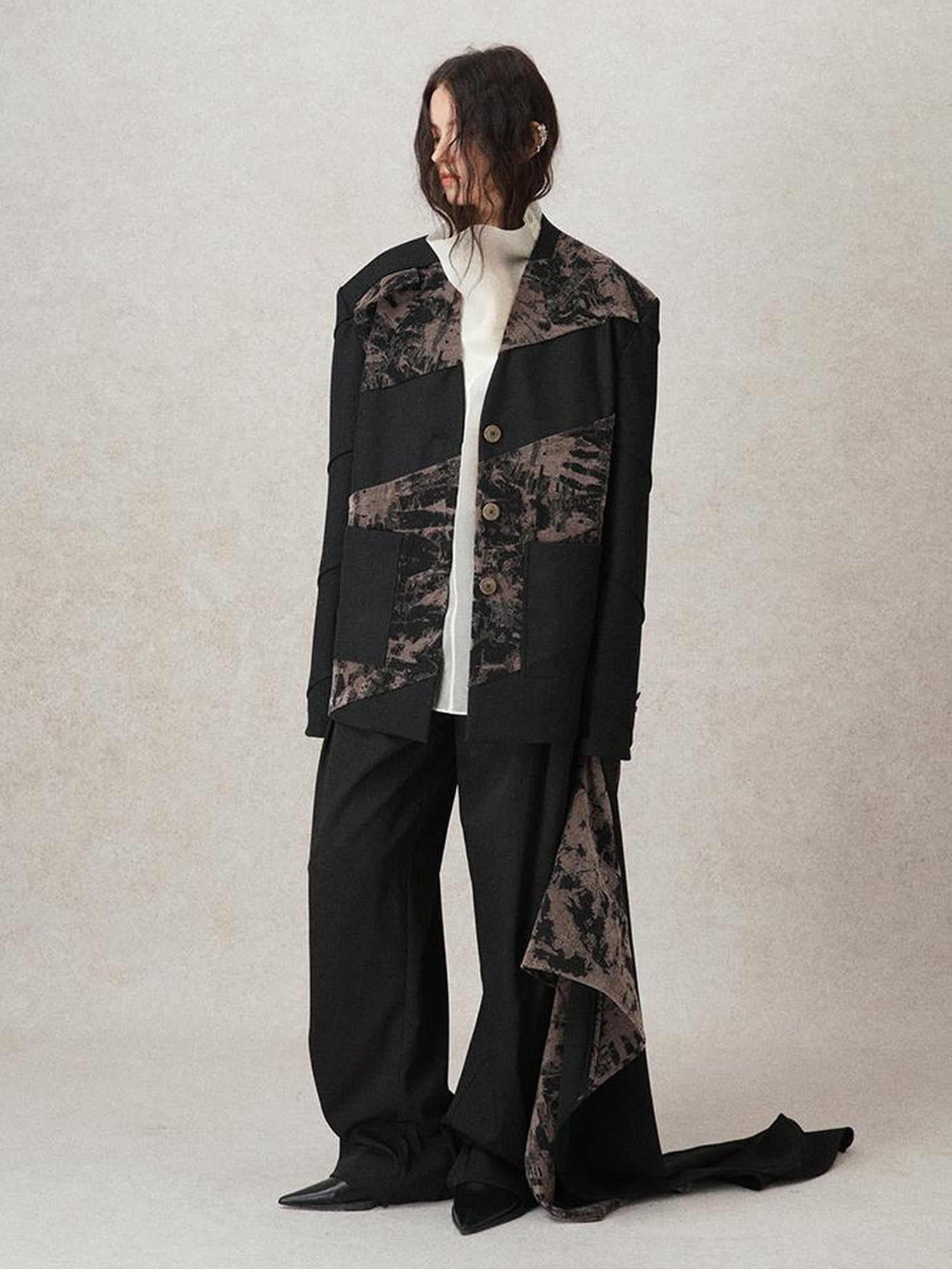 AnnoMundi Lazy Pleated Wide Leg Trousers with Adjustable Waist