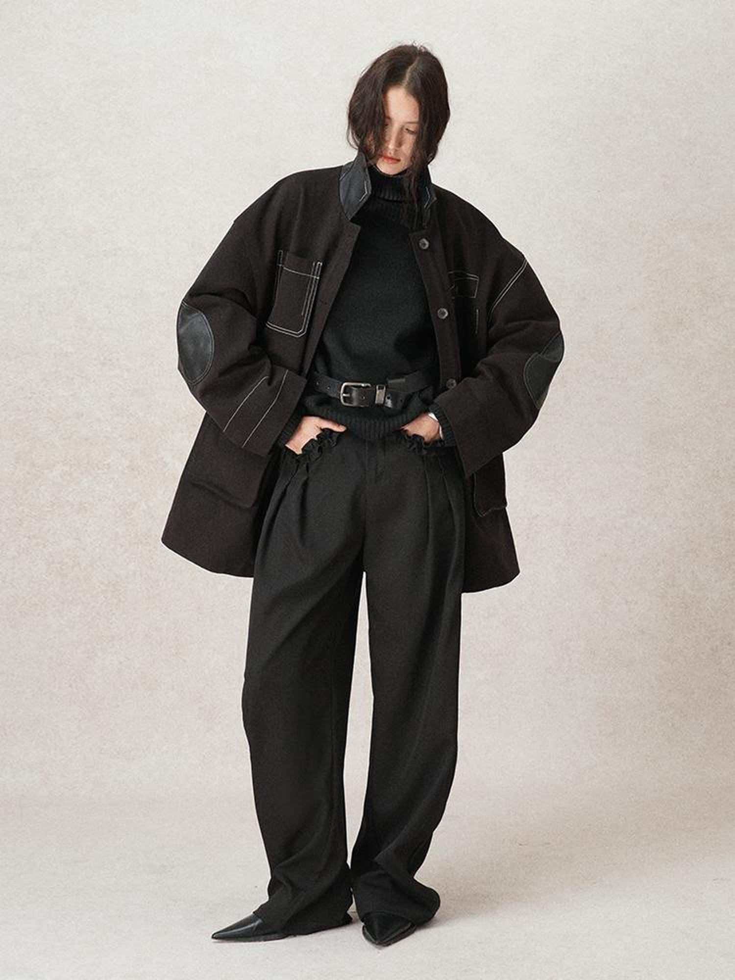 AnnoMundi Lazy Pleated Wide Leg Trousers with Adjustable Waist