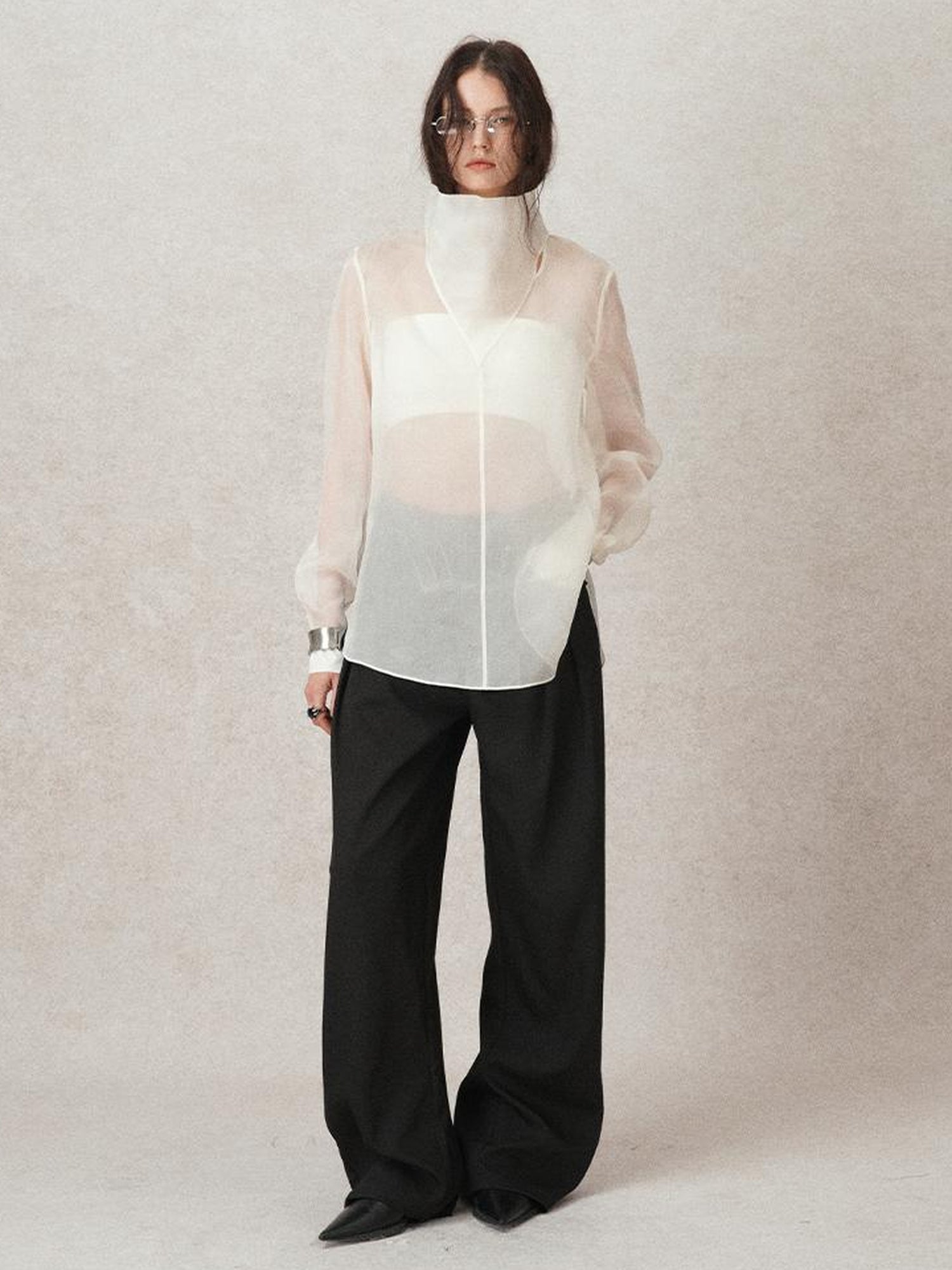 AnnoMundi Lazy Pleated Wide Leg Trousers with Adjustable Waist