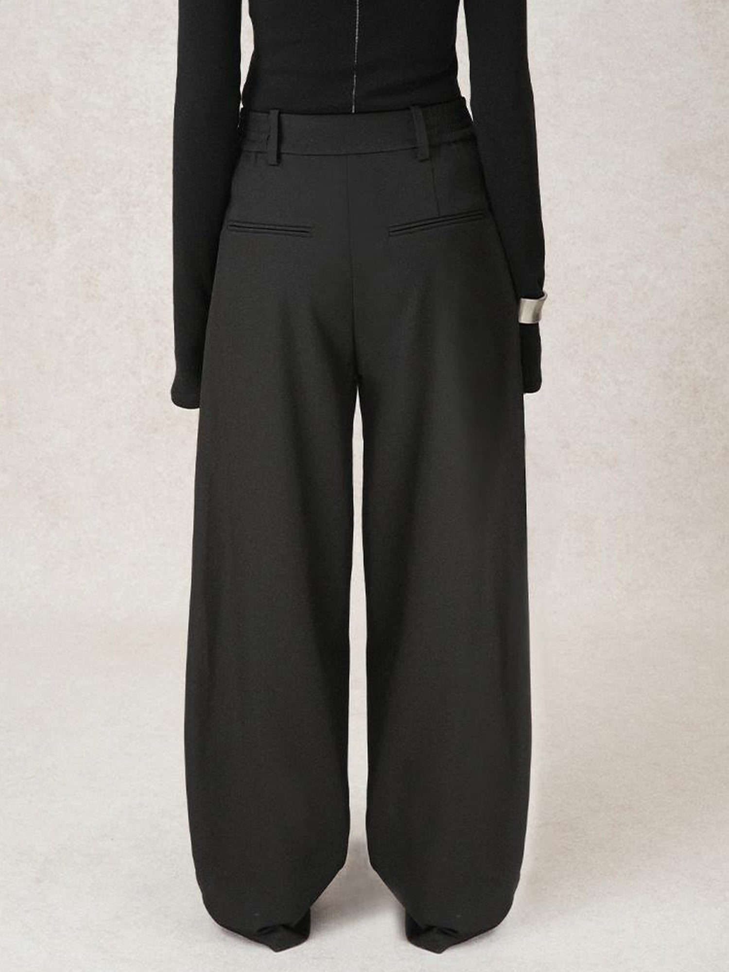 AnnoMundi Lazy Pleated Wide Leg Trousers with Adjustable Waist