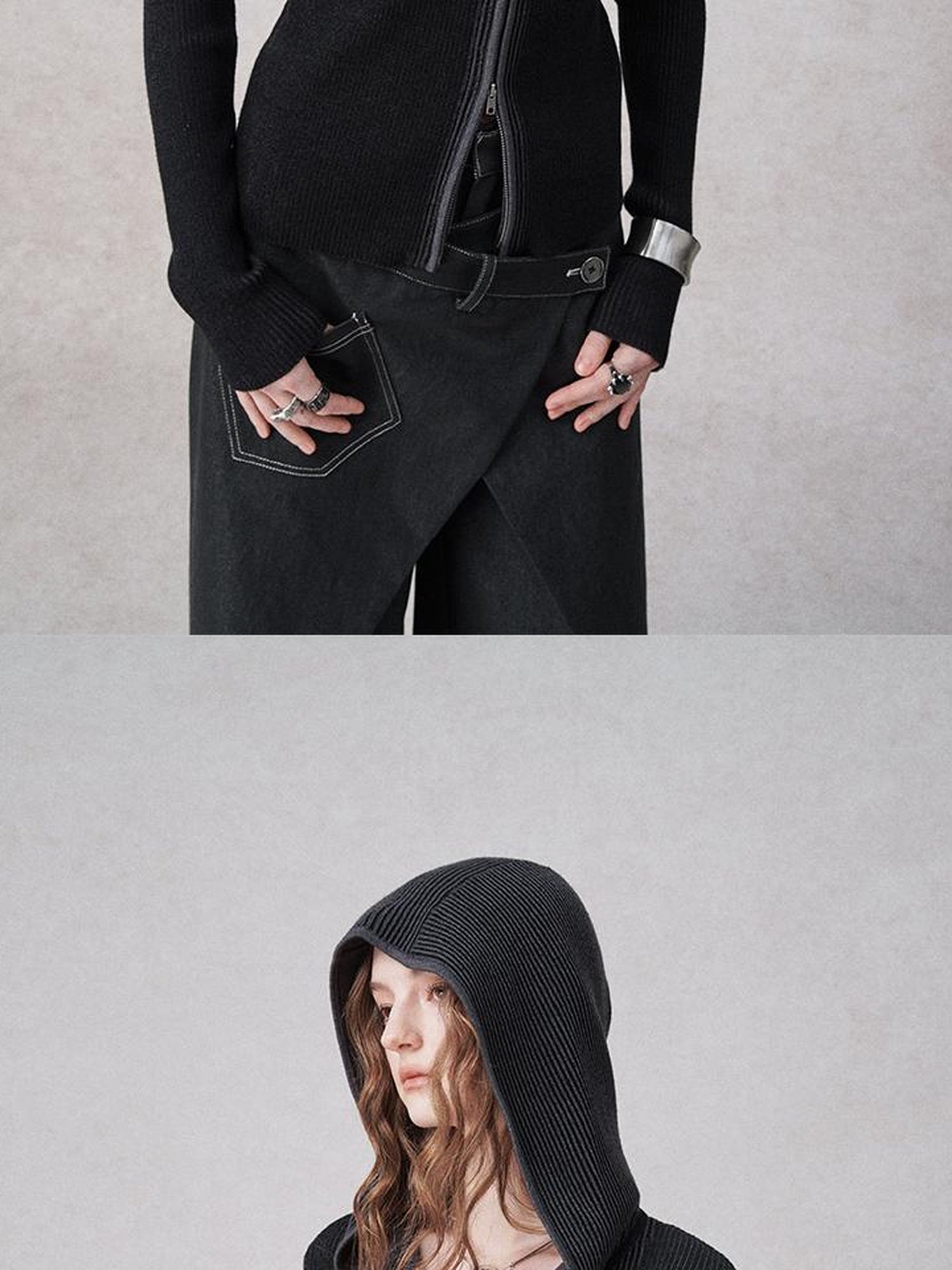 AnnoMundi Light Stealth Hooded Knit Split Top
