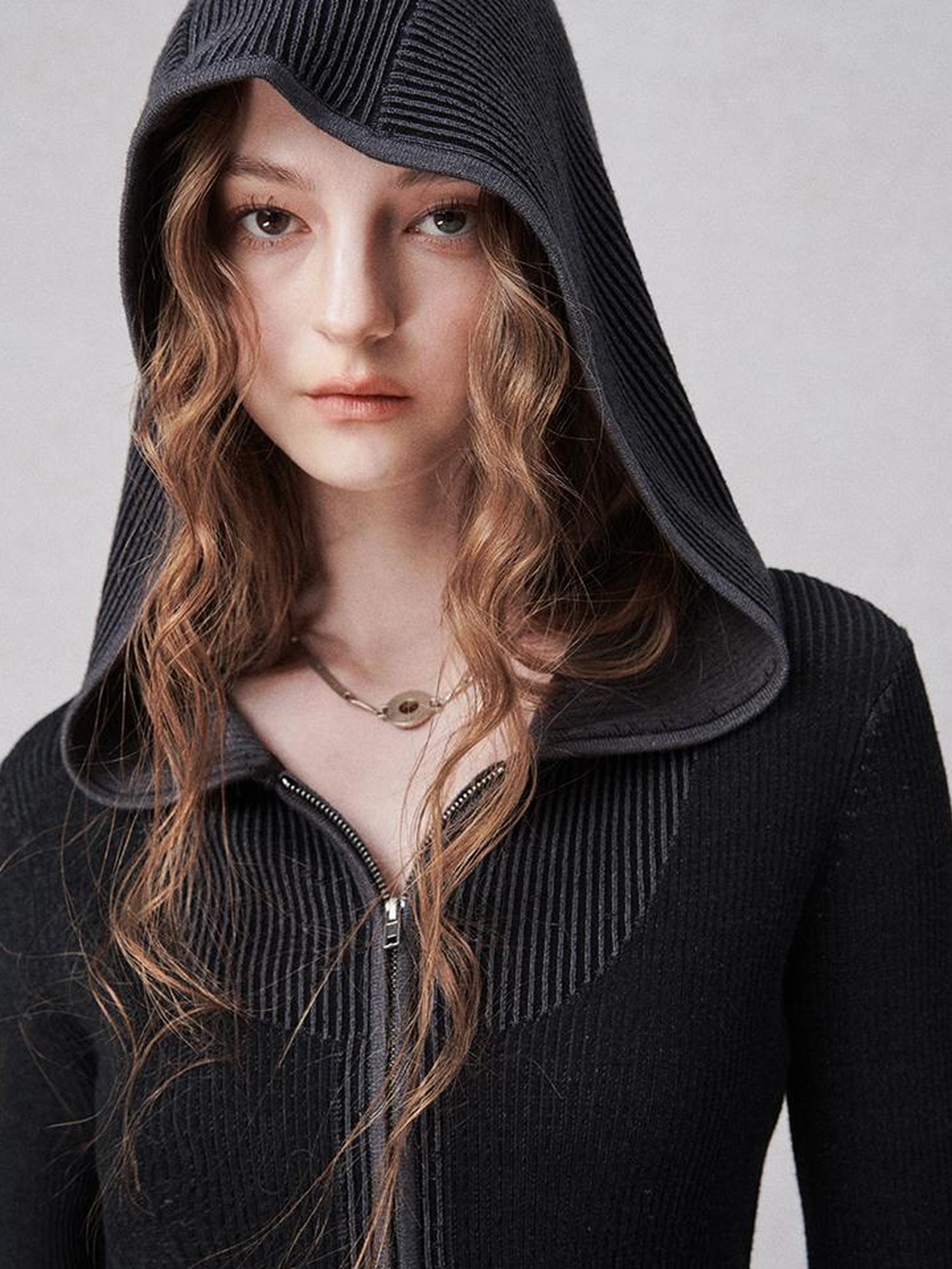 AnnoMundi Light Stealth Hooded Knit Split Top
