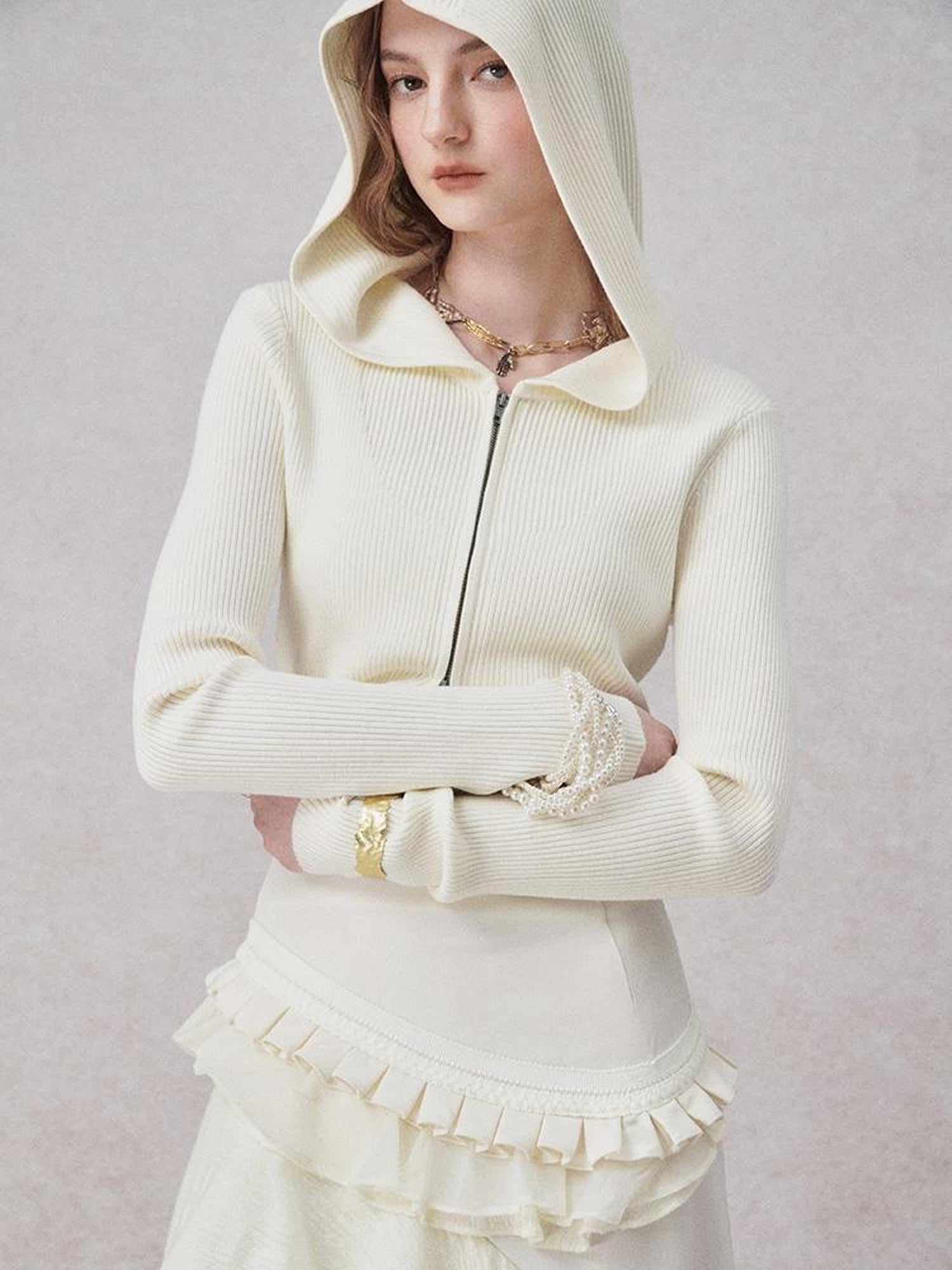 AnnoMundi Light Stealth Hooded Knit Split Top