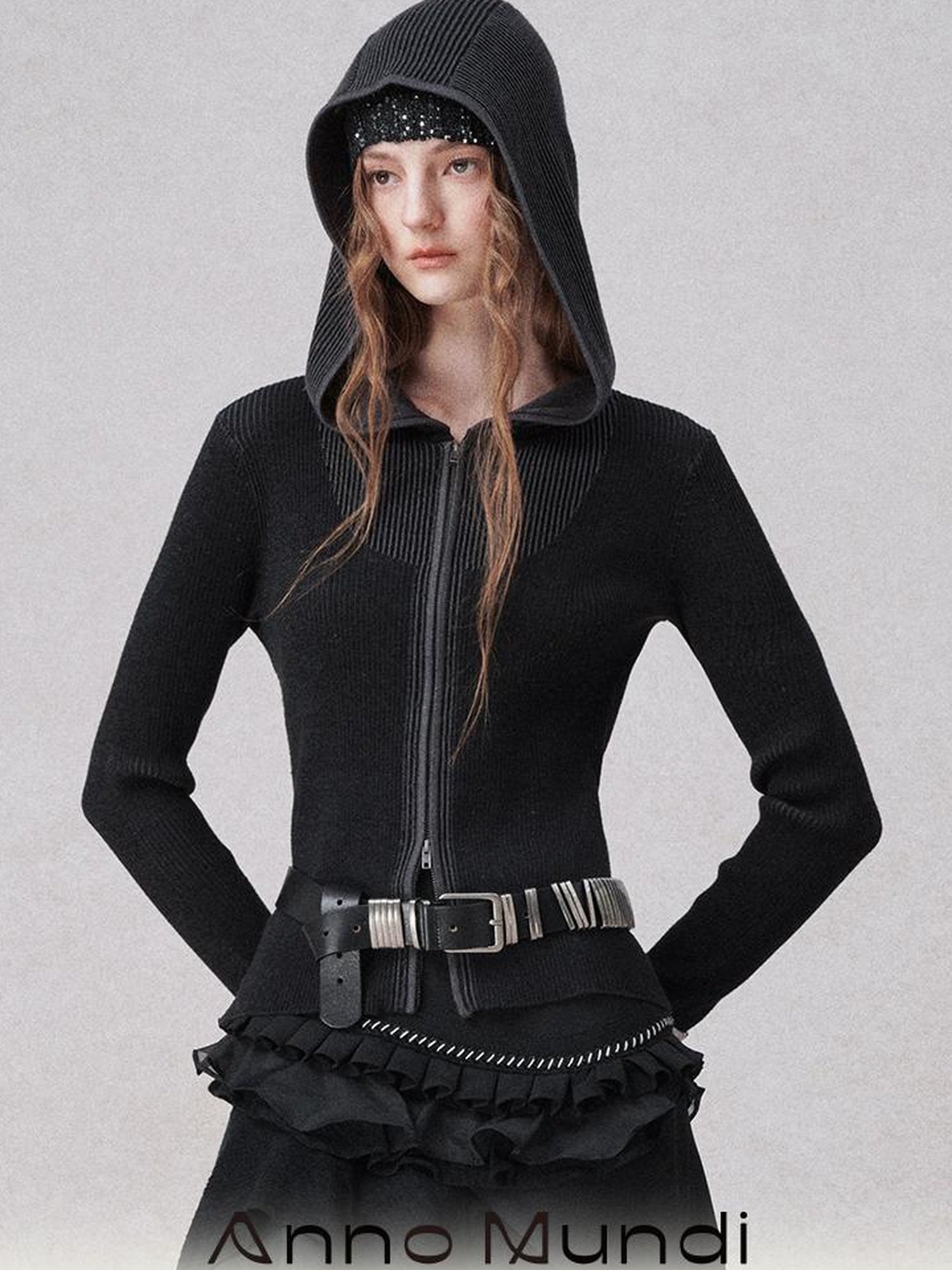 AnnoMundi Light Stealth Hooded Knit Split Top