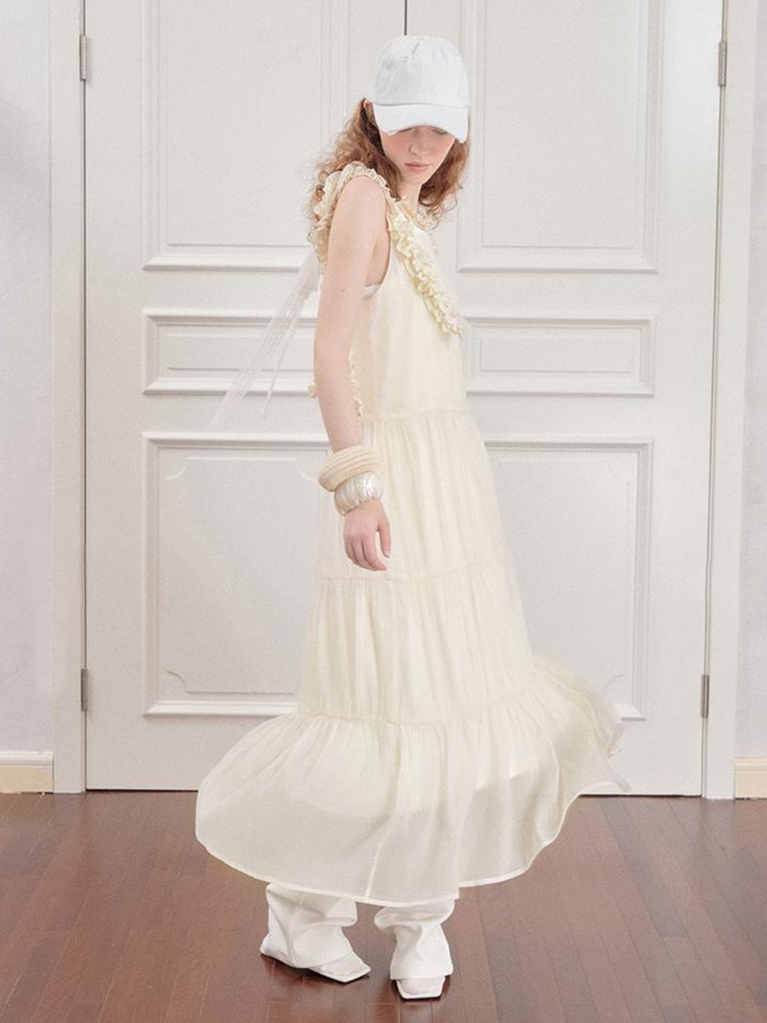 AnnoMundi Lightwave Slip Dress V Neck T Shirt Long Sleeve