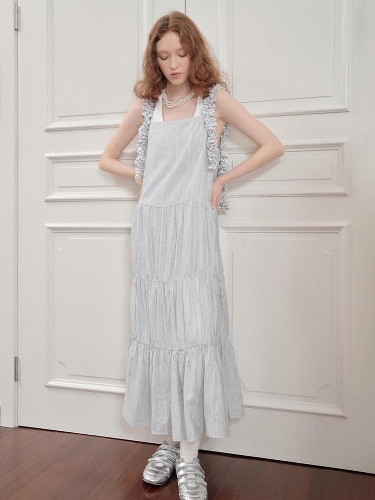 AnnoMundi Lightwave Slip Dress V Neck T Shirt Long Sleeve
