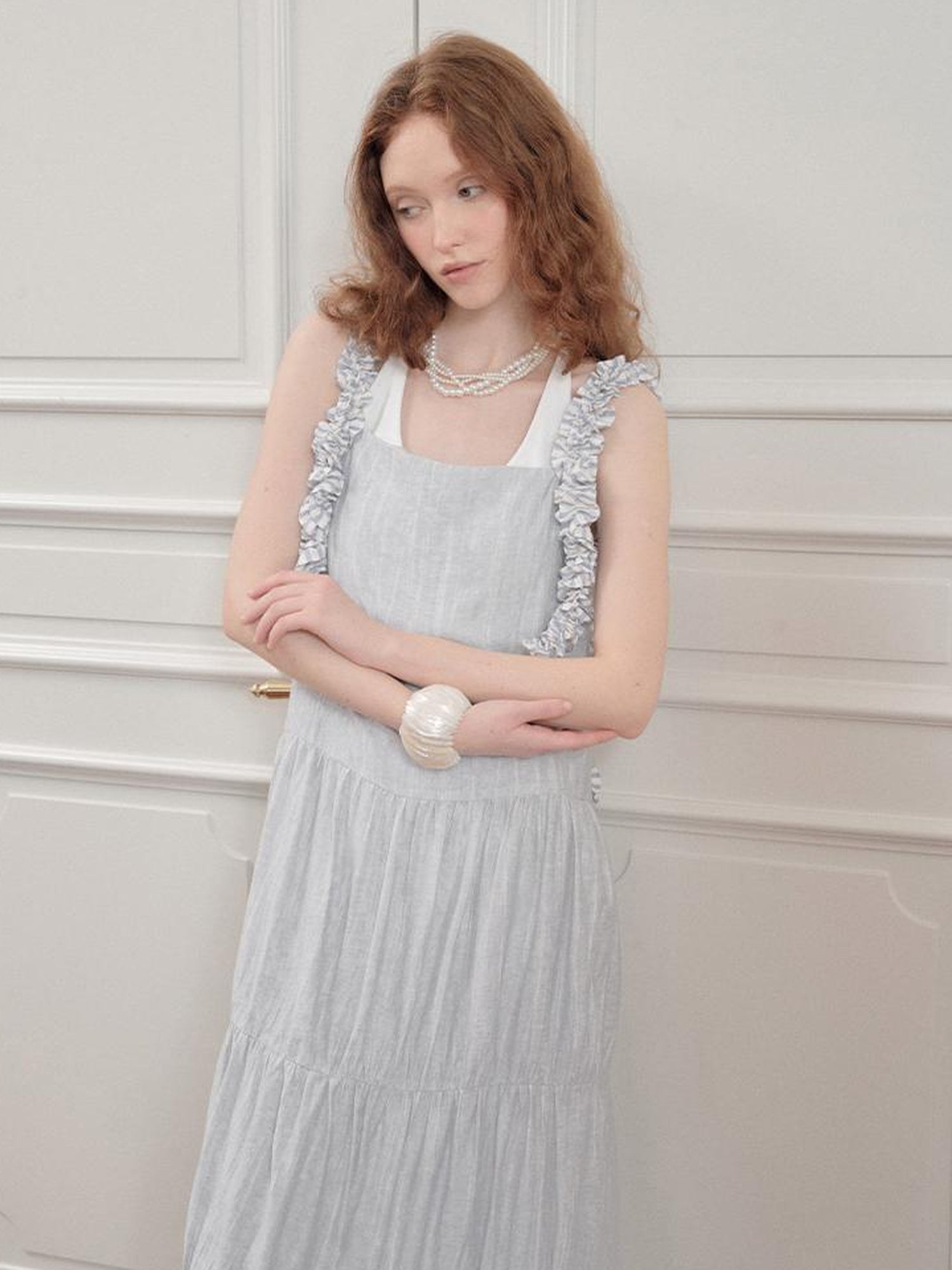 AnnoMundi Lightwave Slip Dress V Neck T Shirt Long Sleeve