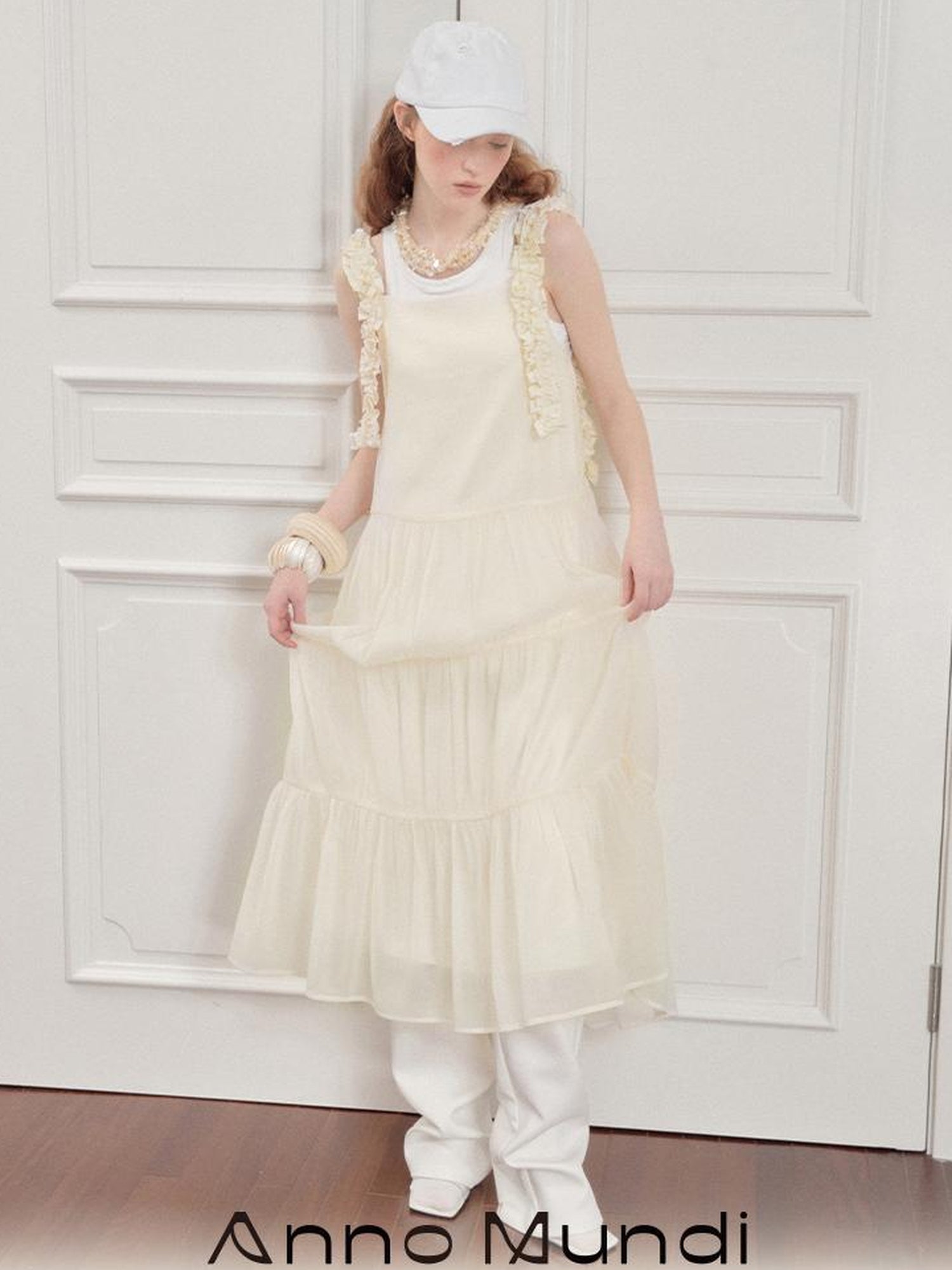 AnnoMundi Lightwave Slip Dress V Neck T Shirt Long Sleeve
