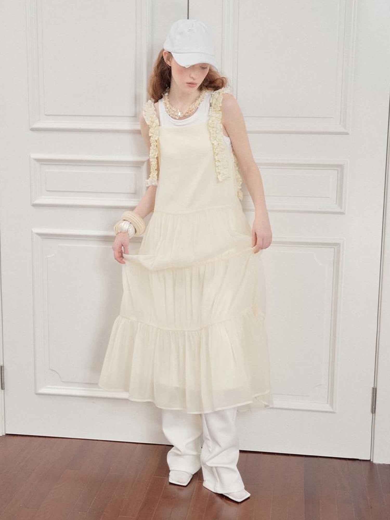 AnnoMundi Lightwave Slip Dress V-Neck T-Shirt Long Sleeve