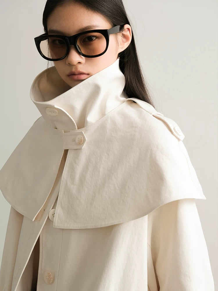 AnnoMundi Lightweight Drawstring Casual Straight Fit Midlength Stand Collar Women Jacket