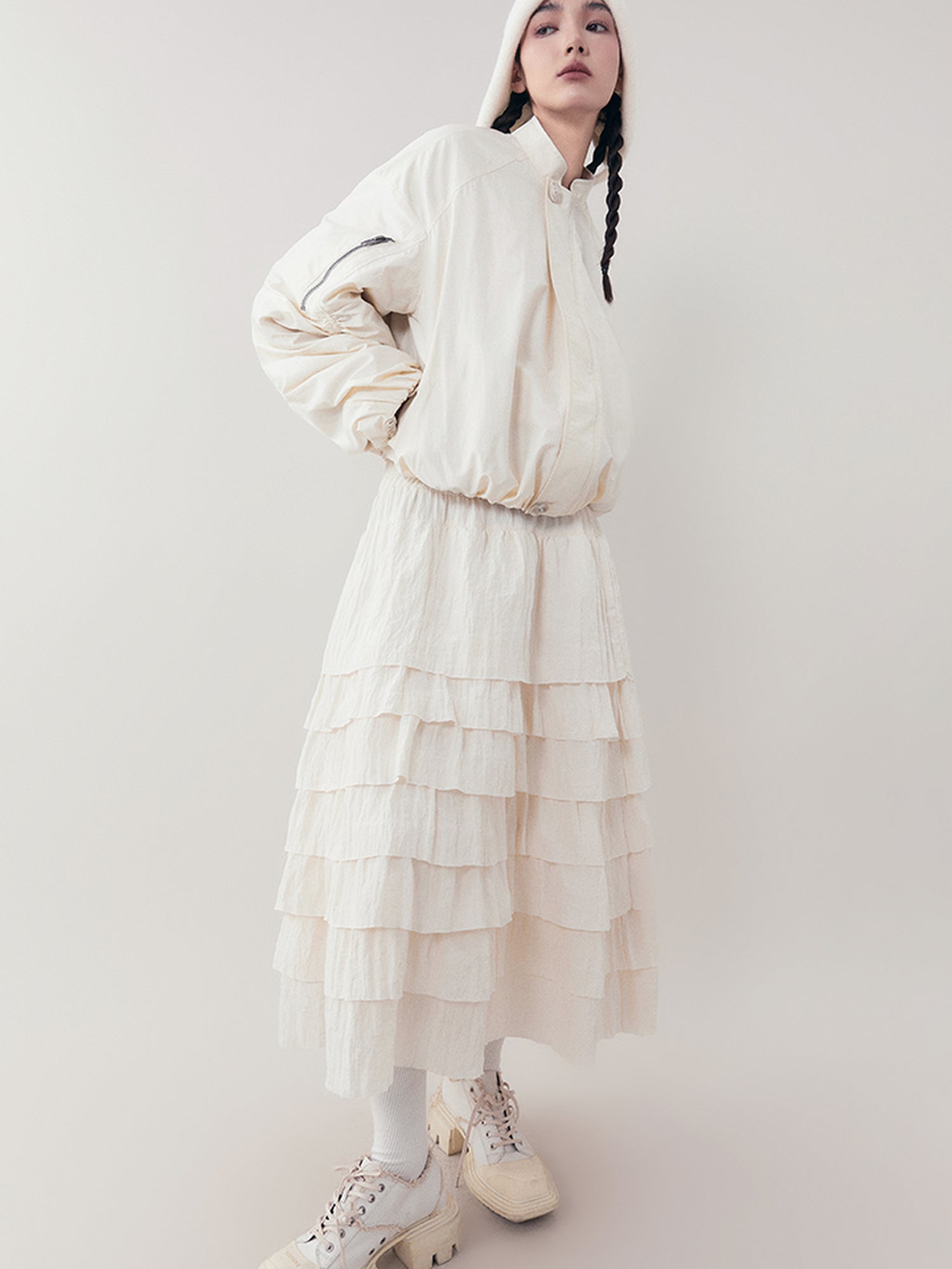 AnnoMundi Lightweight Pleated Short Jacket