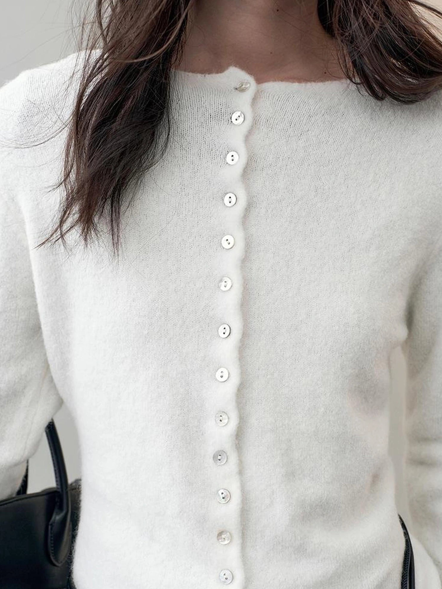 Lightweight Shell Button Knit Cardigan Cardigan