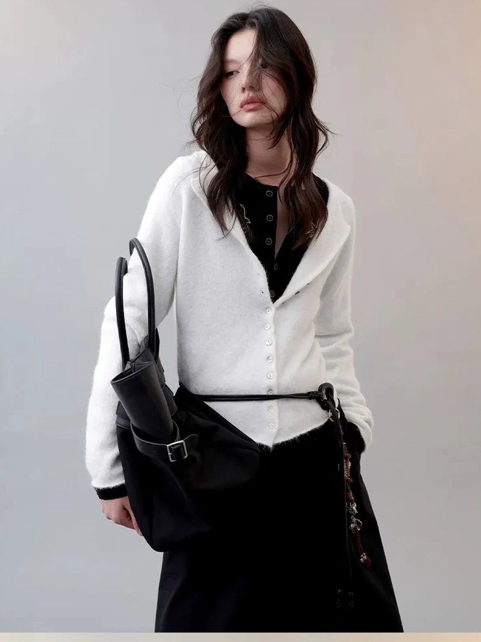 Lightweight Shell Button Knit Cardigan Cardigan