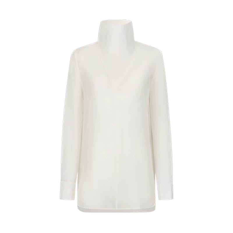AnnoMundi_Lightweight_Silk_Shirt_French_Style_White_Blouse_V_Neck_T_Shirt_Long_Sleeve_MISSTT