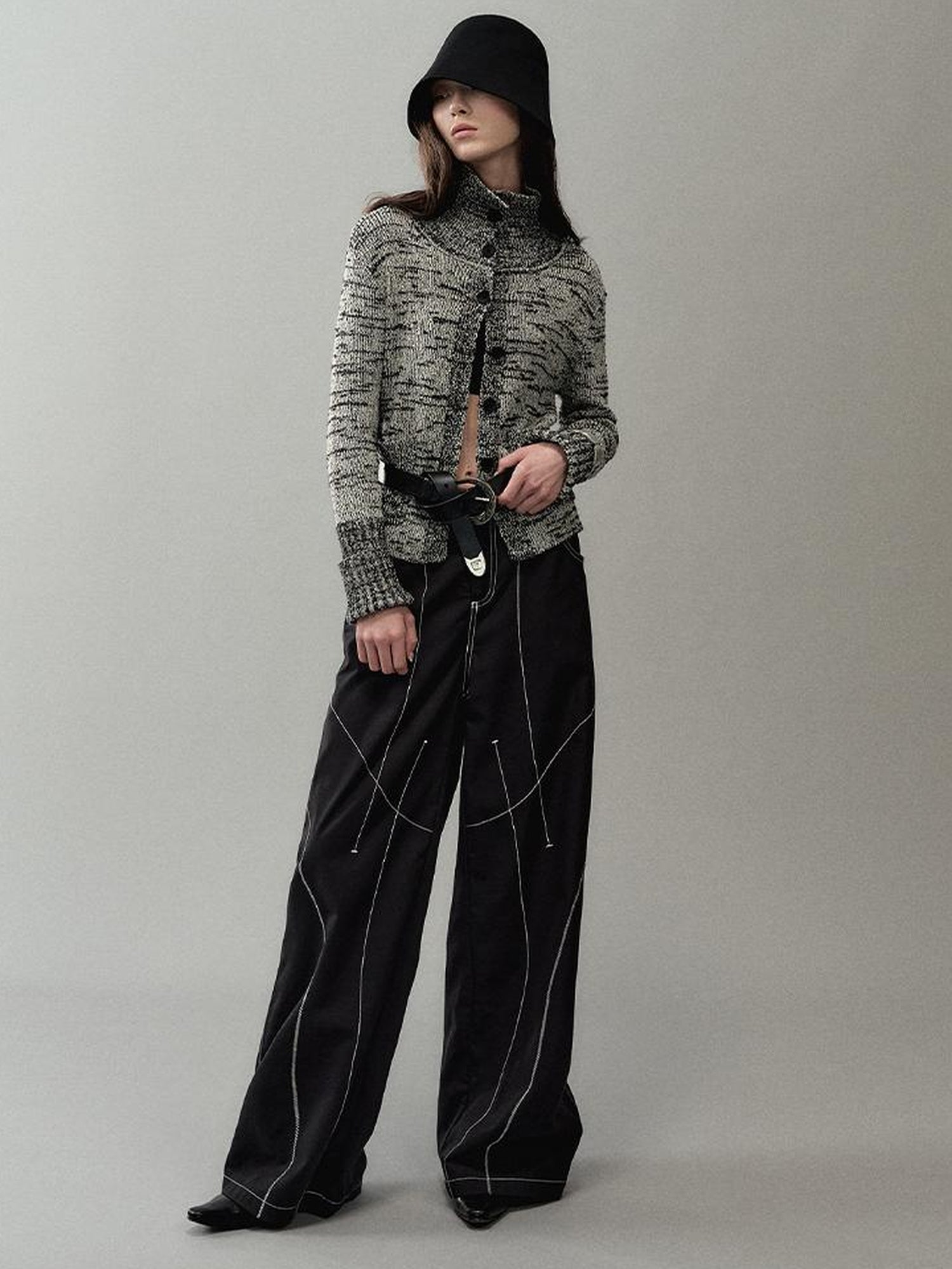 AnnoMundi Loose Fit Track Line Wide Leg Pants