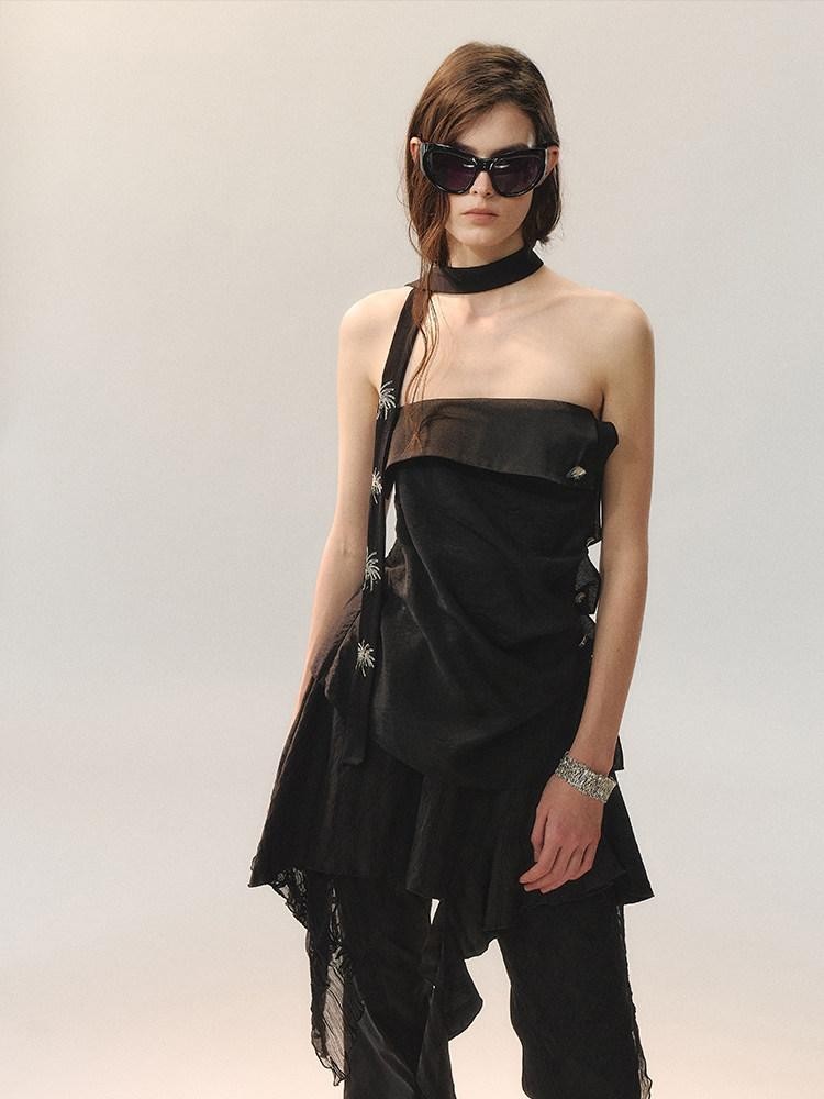 AnnoMundi Low Saturation Pleated Sheen 3D Folded Edge Shell Women&