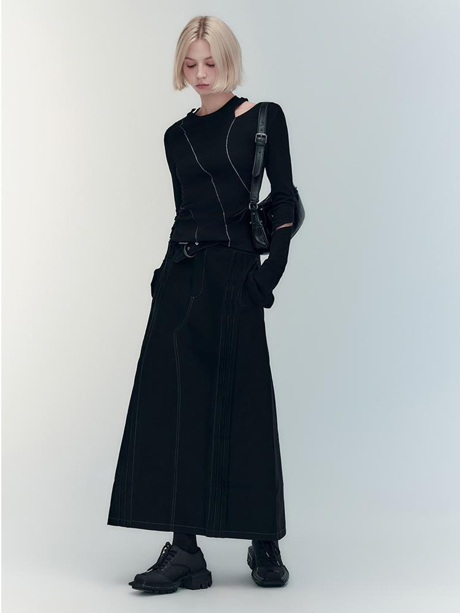 AnnoMundi Lunar Cutout Knit Top With Hollow Sleeves