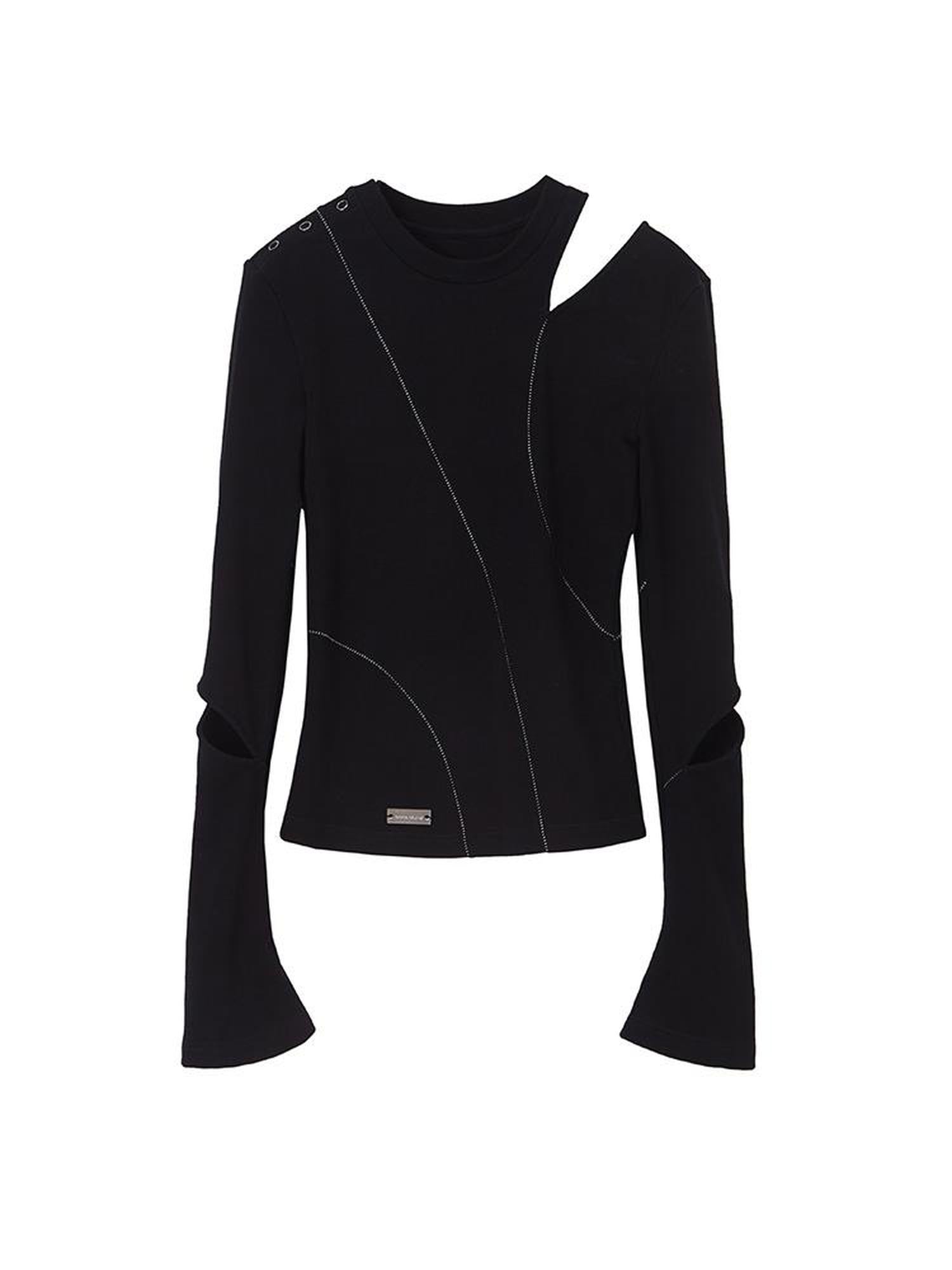 AnnoMundi Lunar Cutout Knit Top With Hollow Sleeves