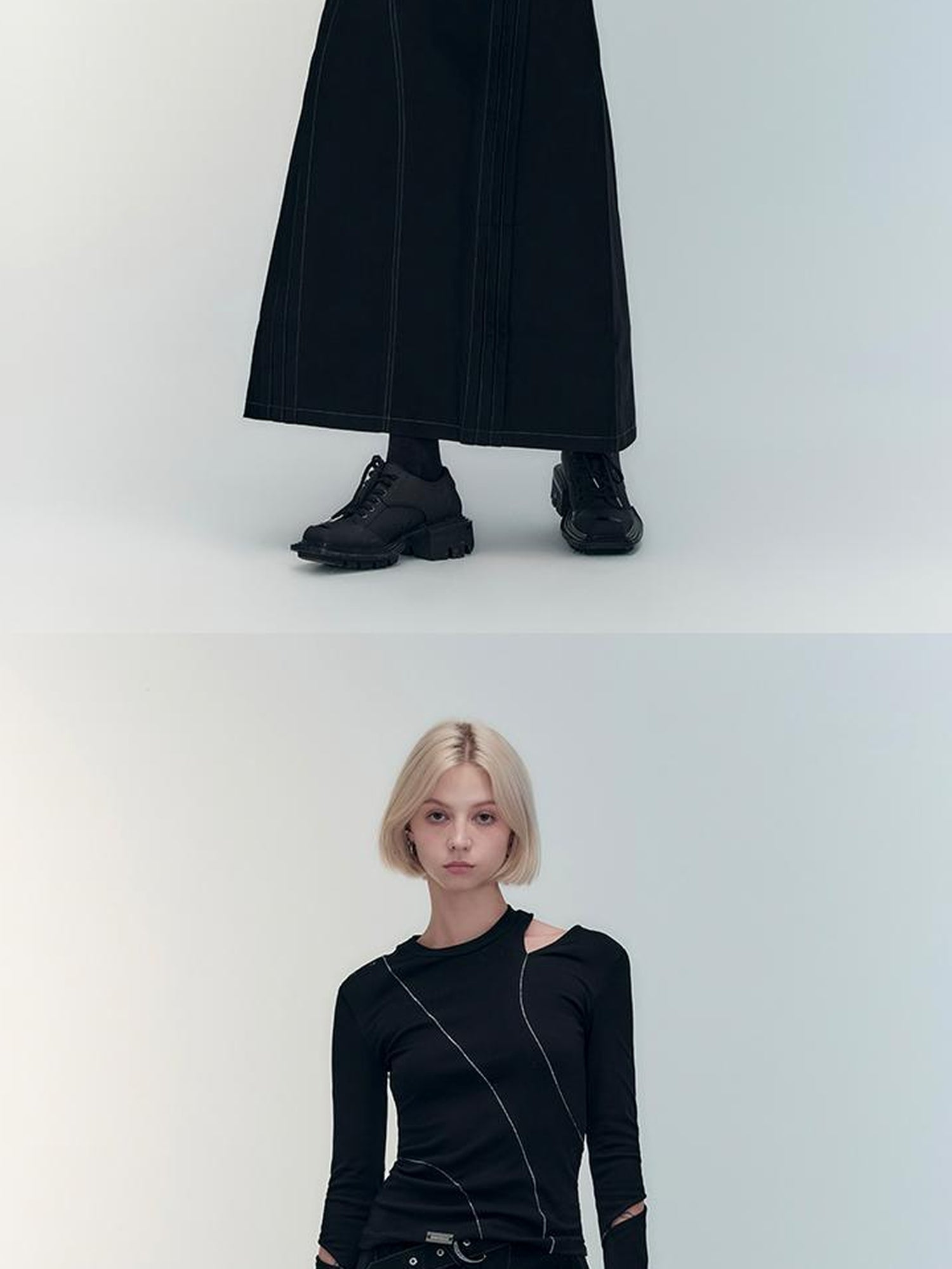 AnnoMundi Lunar Cutout Knit Top With Hollow Sleeves