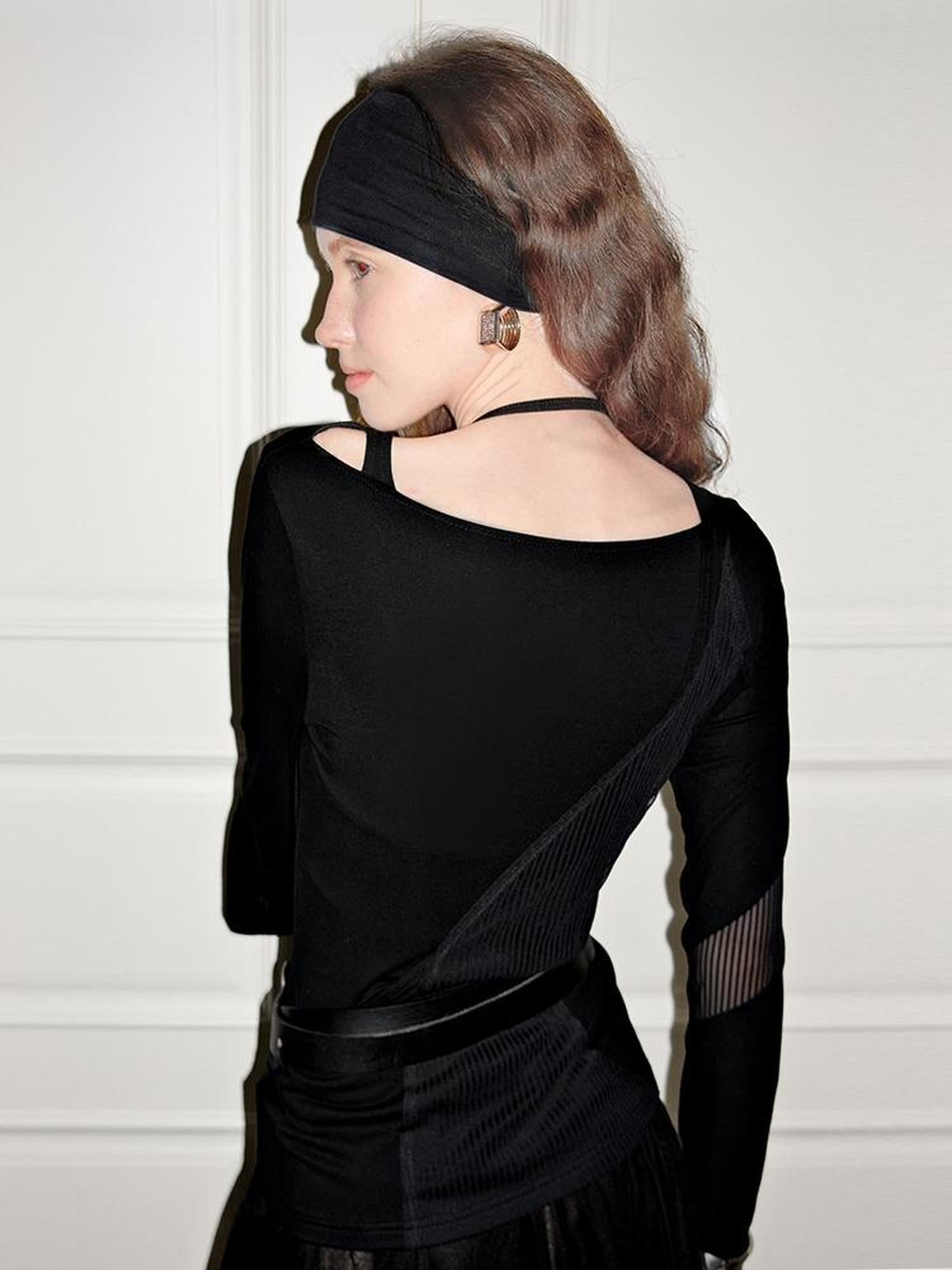 AnnoMundi Mesh Panel Rib Knit Tee