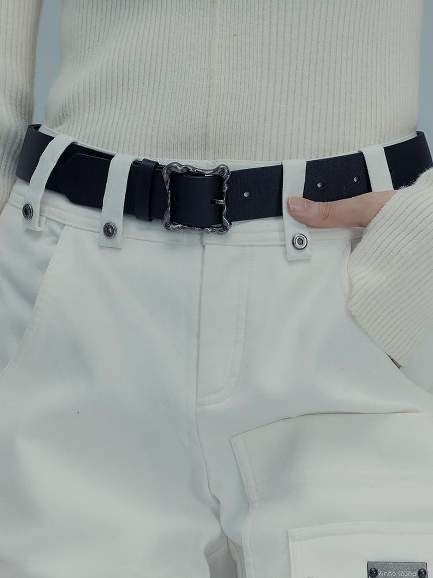 AnnoMundi Metal Head Black Belt For Elevated Style