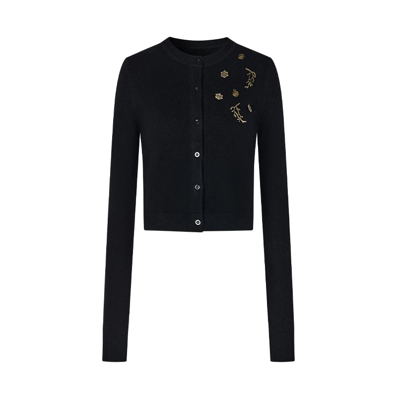 AnnoMundi_Metallic_Rose_Wool_Cardigan_Asymmetrical_Hem_MISSTT