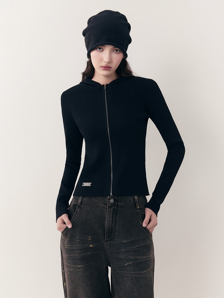 AnnoMundi Midnight Vintage Slim Hooded Zipper Pullover Women&