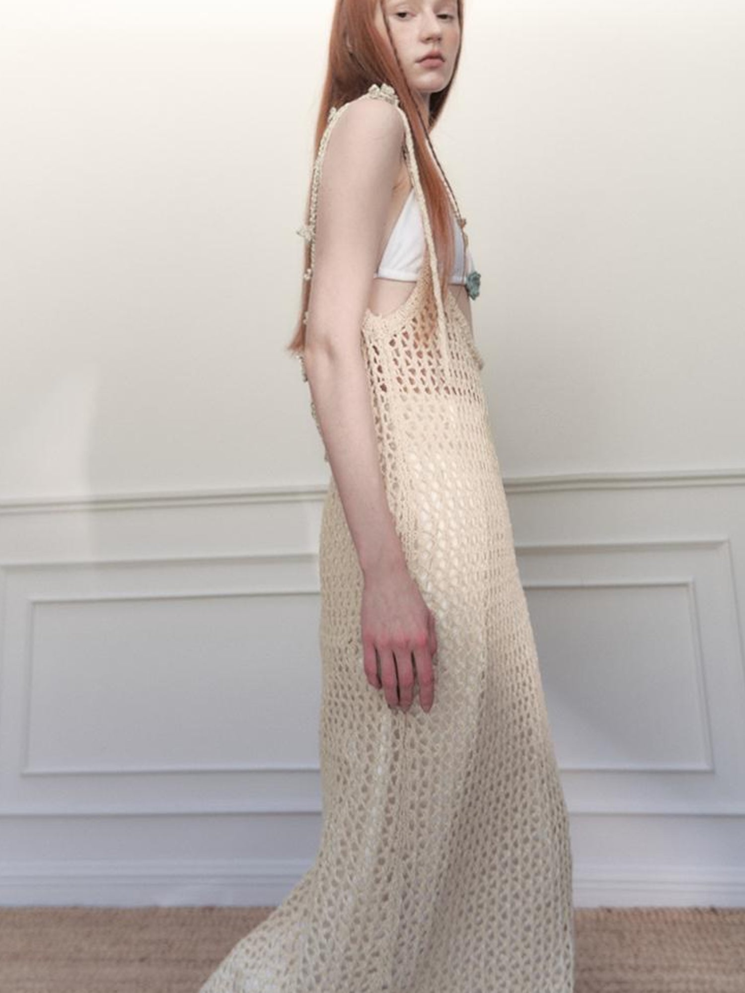 AnnoMundi Moonlight Rope Art Lace Knit Slip Dress