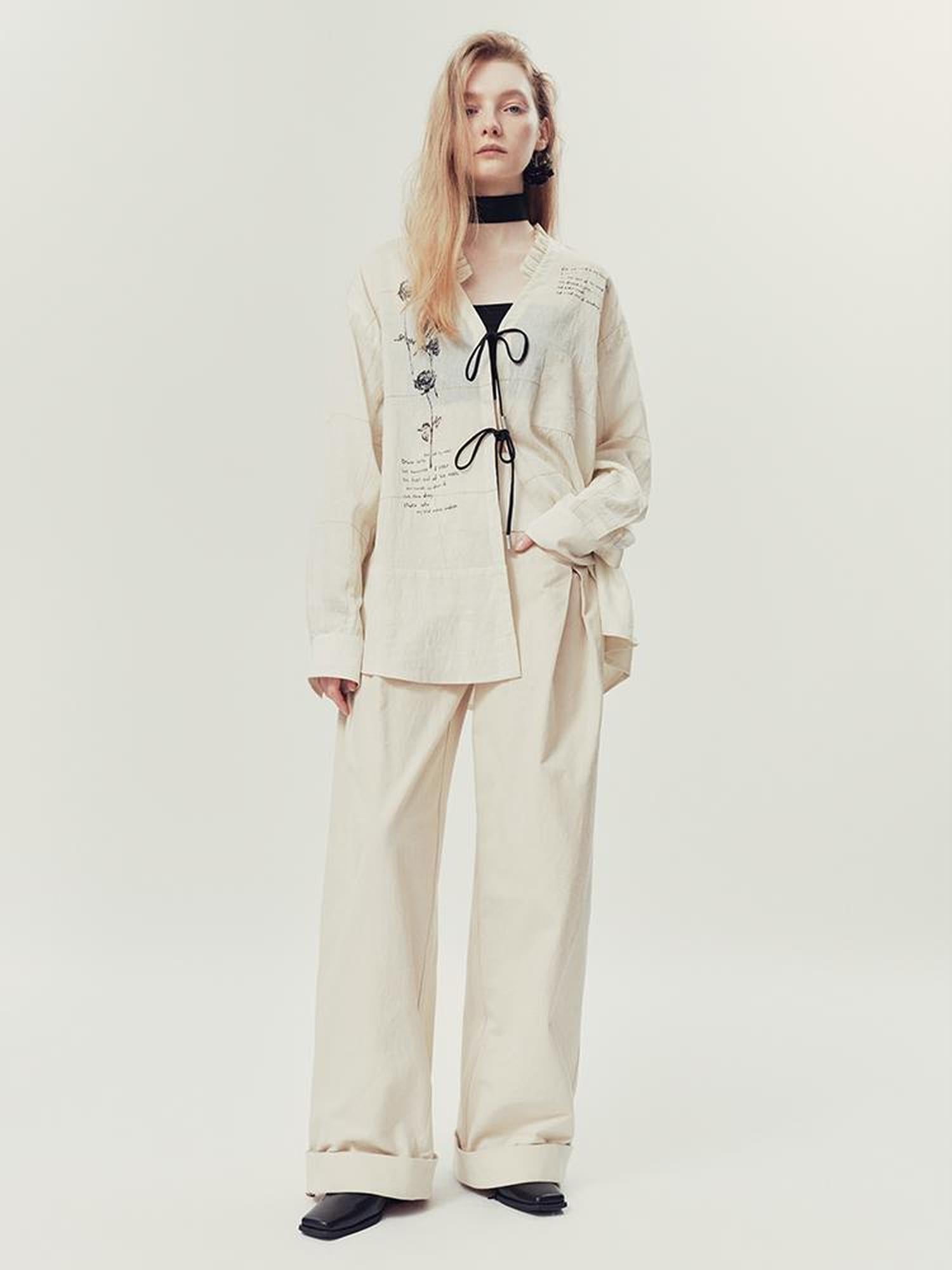 AnnoMundi Natural Drift Sand High Waist Wide Leg Pants