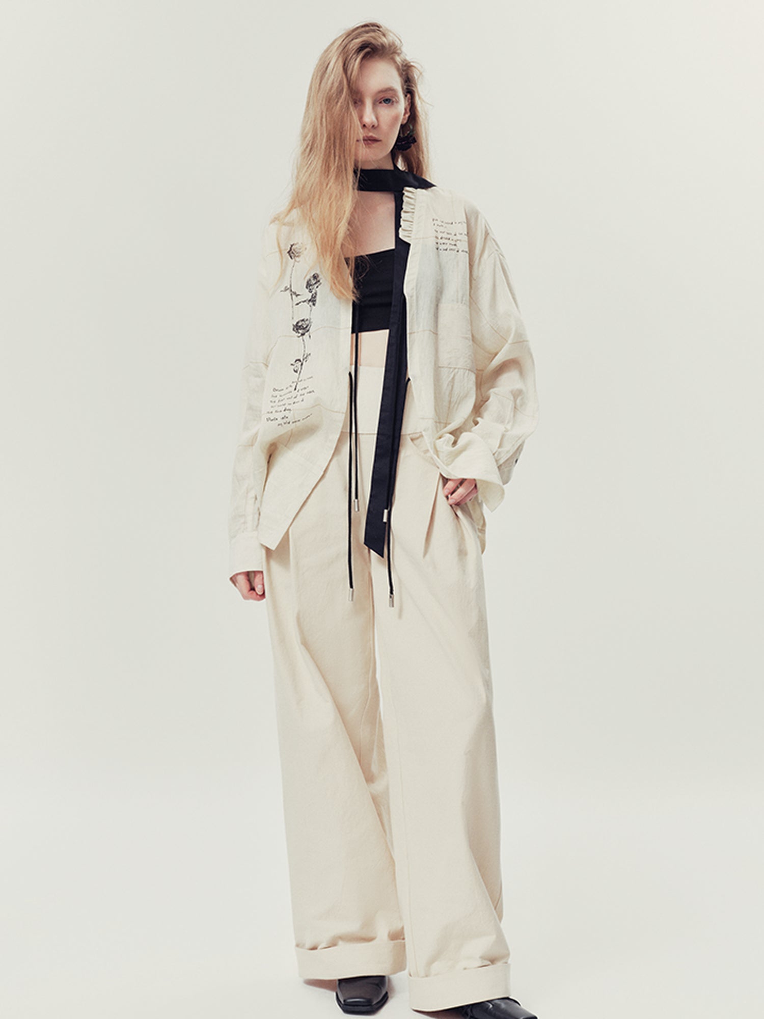 AnnoMundi Natural Drift Sand High Waist Wide Leg Pants