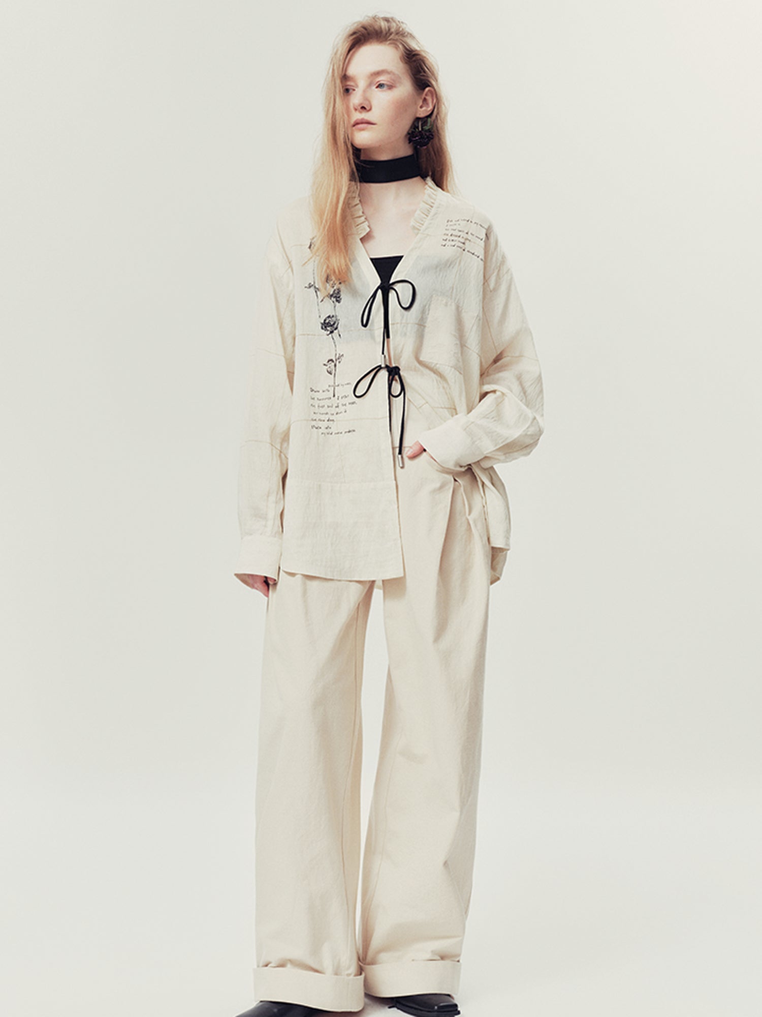 AnnoMundi Natural Drift Sand High Waist Wide Leg Pants