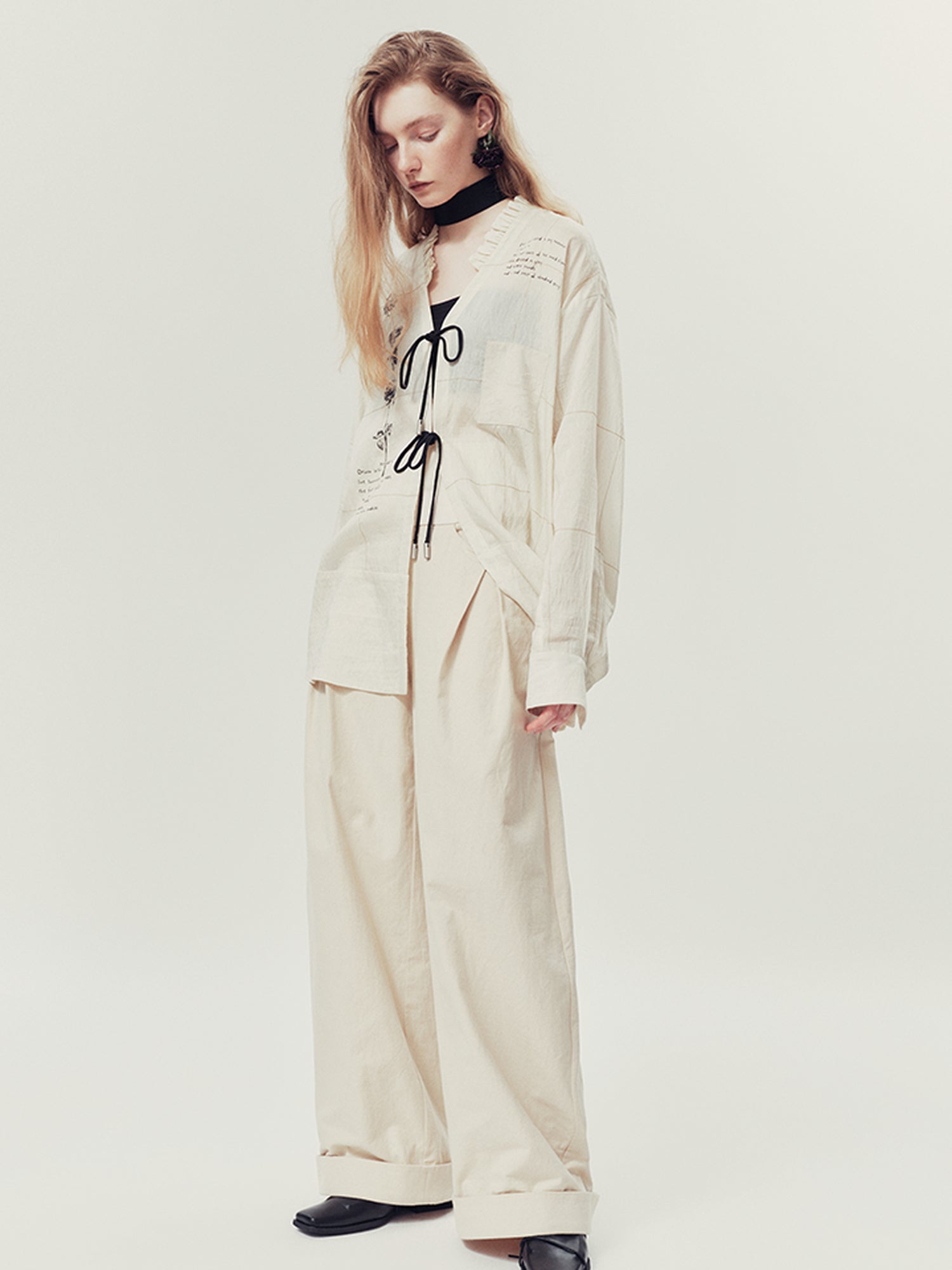 AnnoMundi Natural Drift Sand High Waist Wide Leg Pants