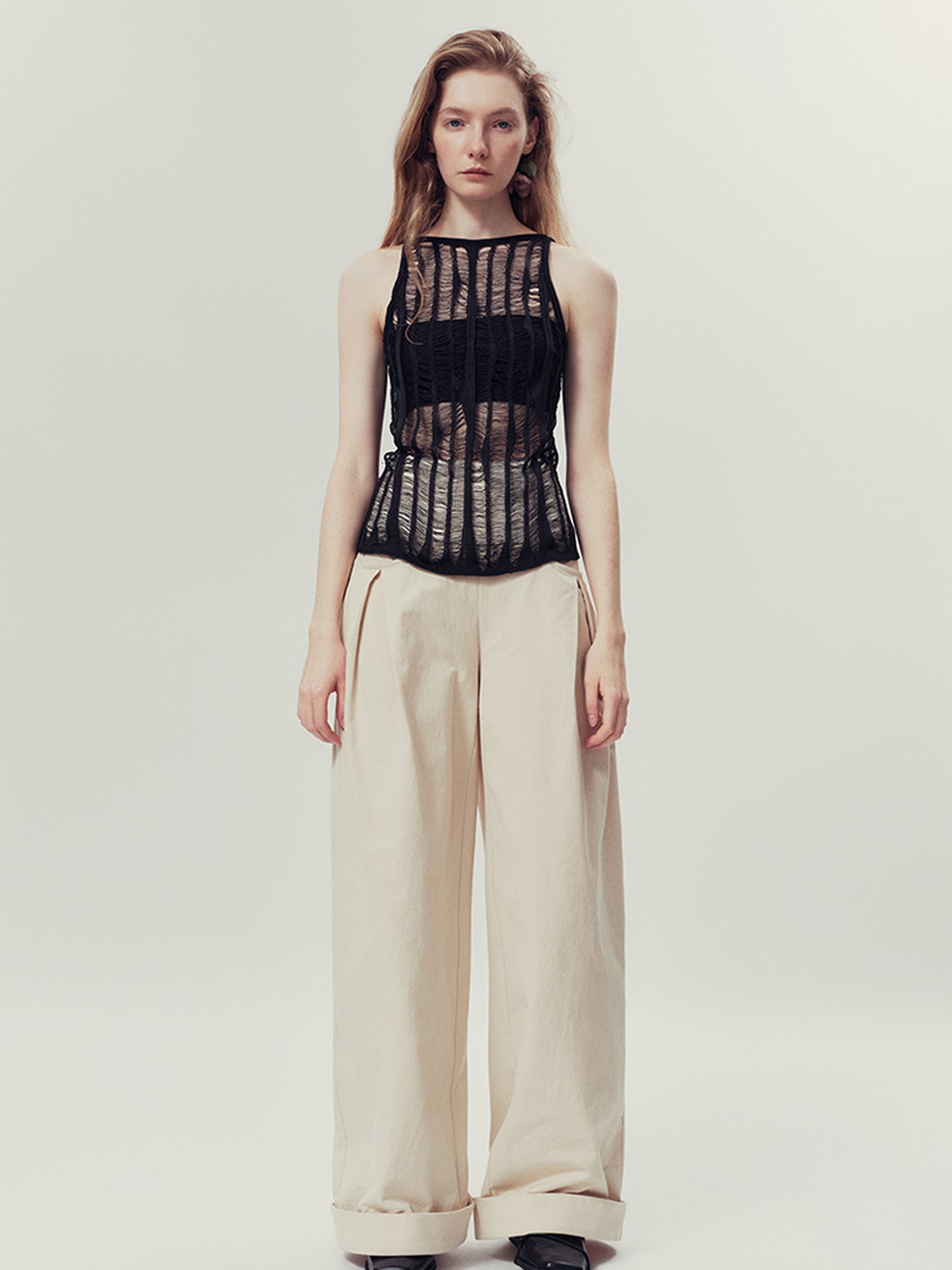 AnnoMundi Natural Drift Sand High Waist Wide Leg Pants